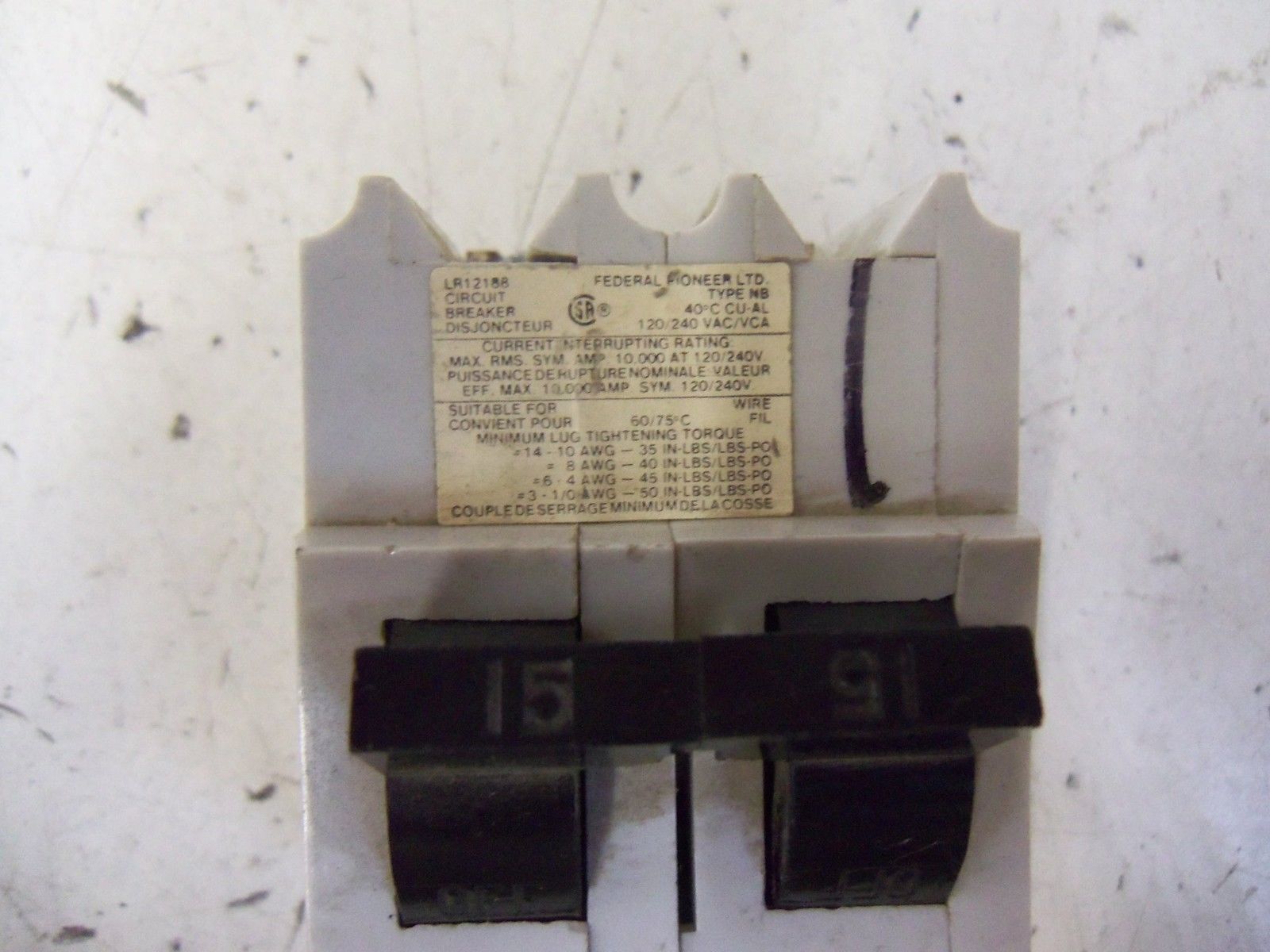 FEDERAL PIONEER CIRCUIT BREAKER NB221015 NSNP