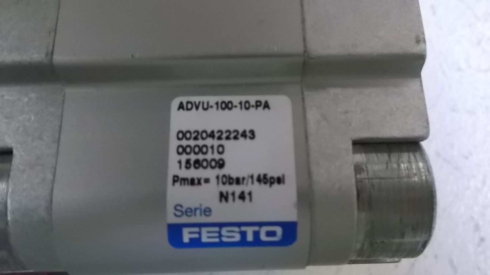 FESTO ADVU-100-10-PA PNEUMATIC CYLINDER UNMP