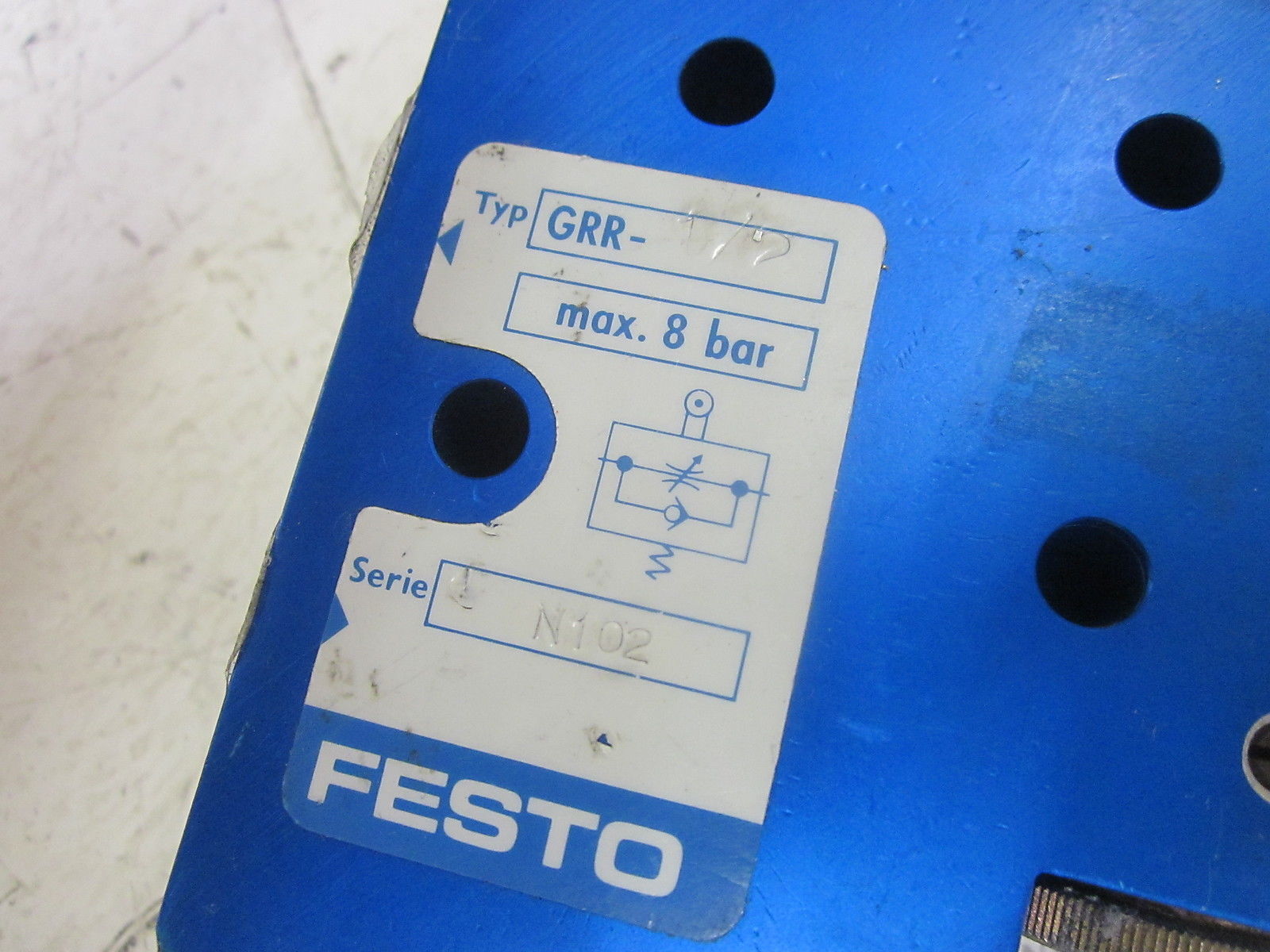FESTO GRR-1/2 ONE WAY FLOW CONTROL VALVE UNMP