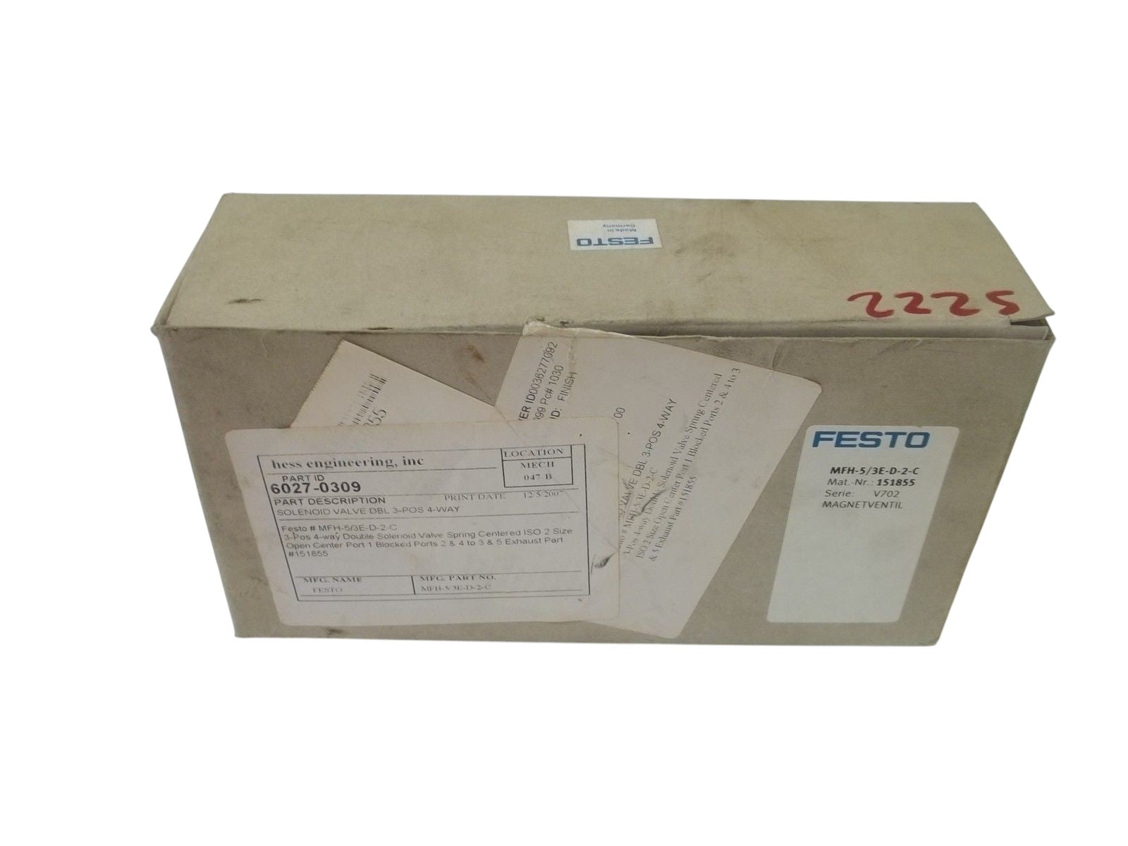 FESTO MFH-5/3E-D-2-C SOLENOID VALVE UNMP