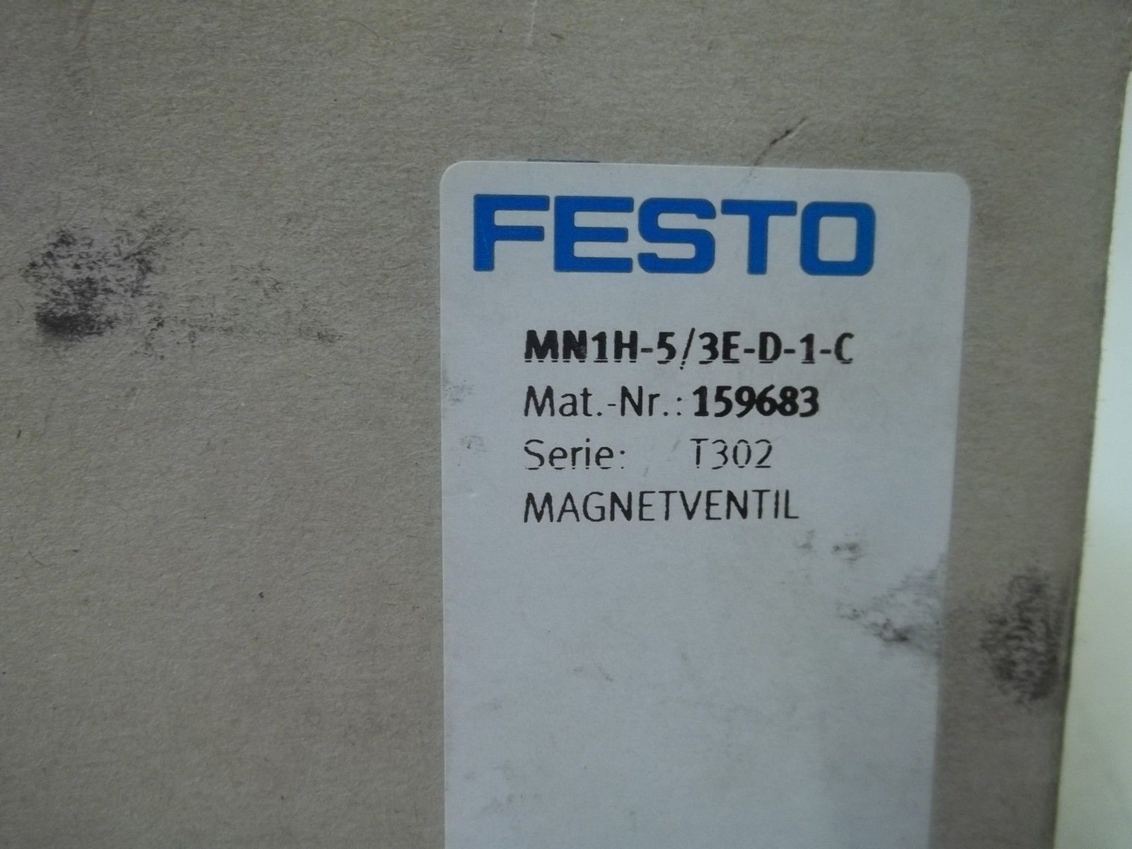 FESTO MN1H-5/3E-D-1-C SOLENOID VALVE SER. T302 NSMP