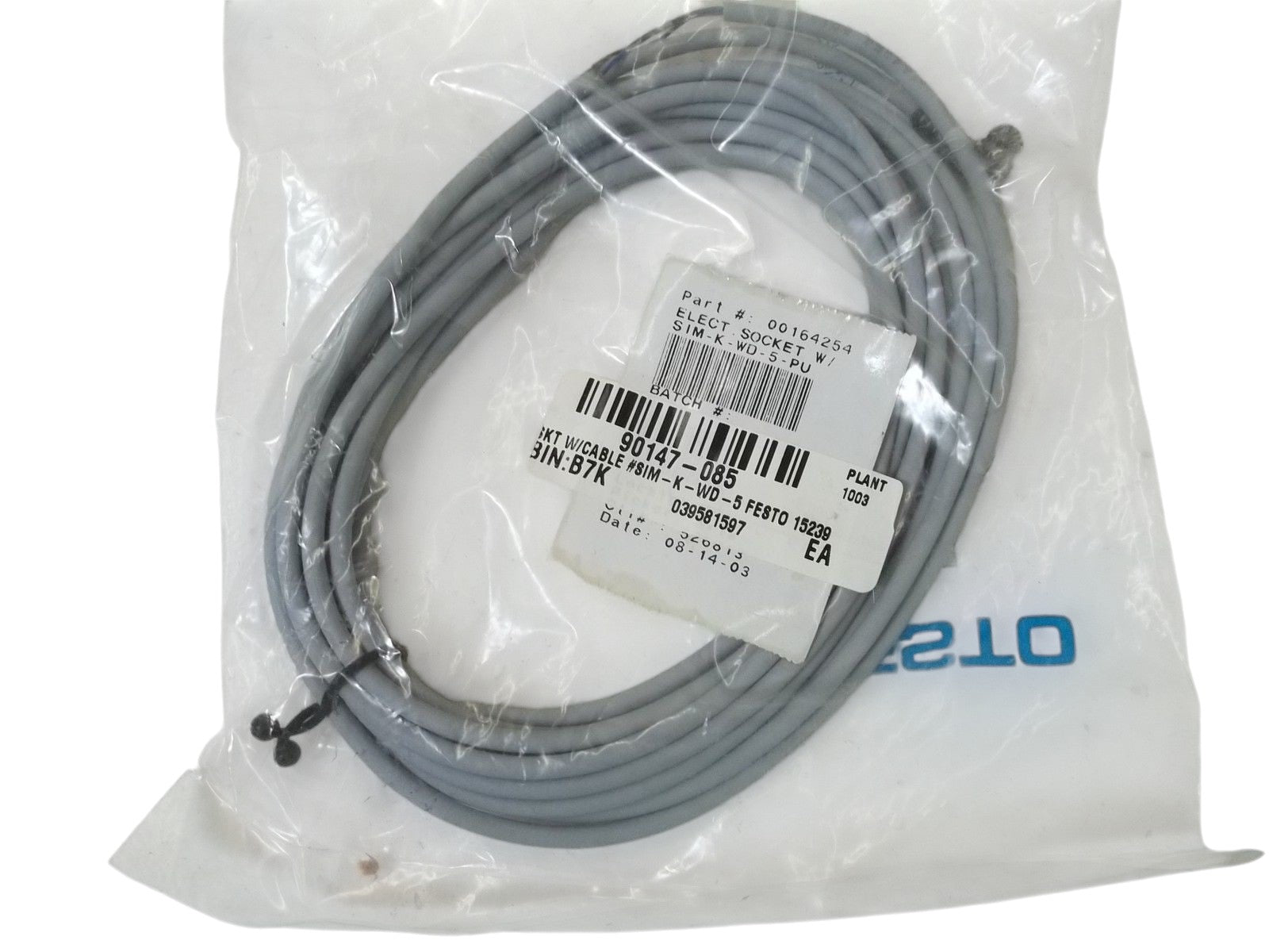 FESTO SIM-K-WD-5-PU CONNECTOR CABLE W/STRAIGHT SOCKET NSMP
