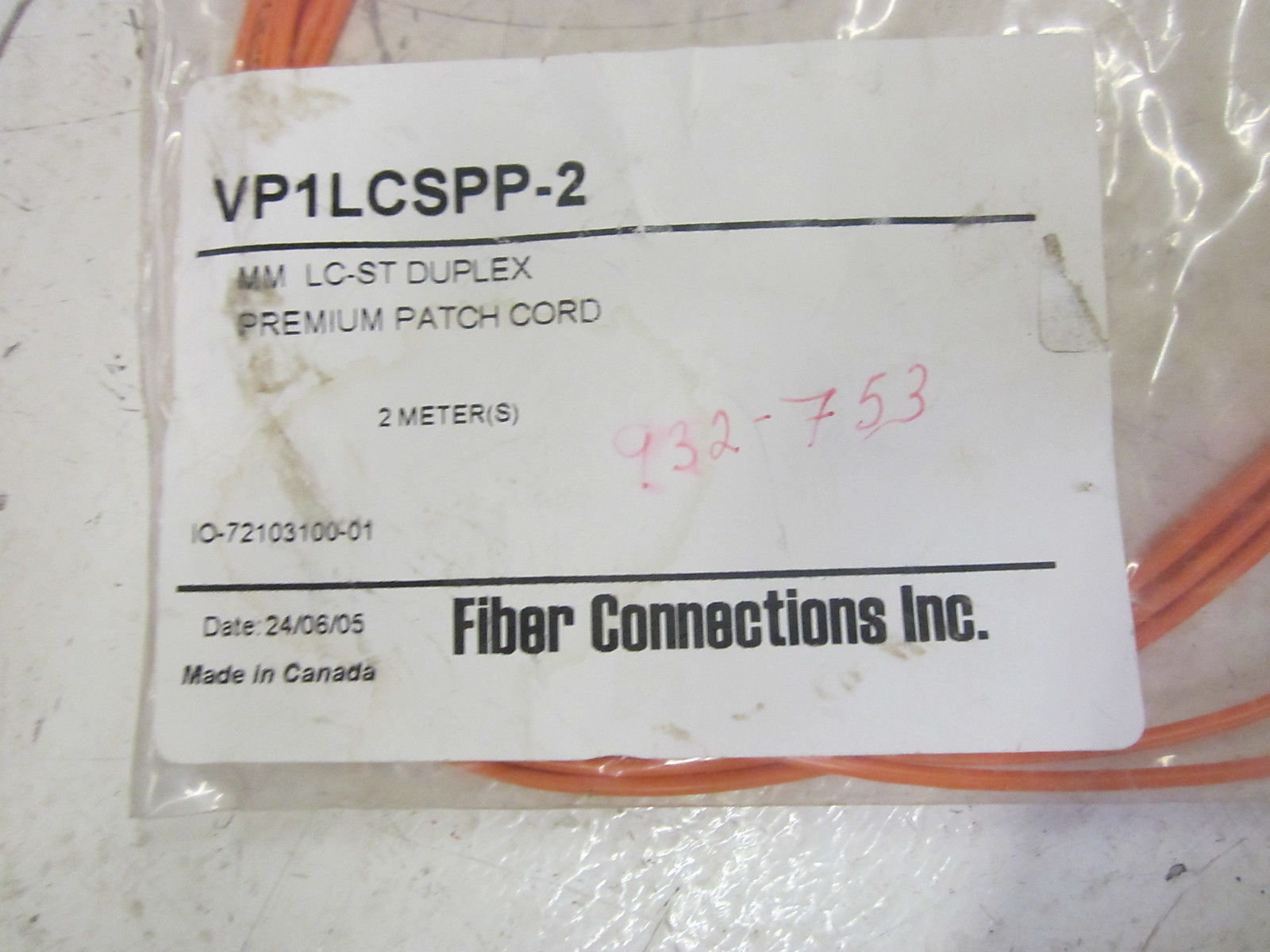 FIBER CONNECTIONS INC VP1LCSPP-2  DUPLEX CLIP 2METER CORD NSNP IN  FACTORY BAG