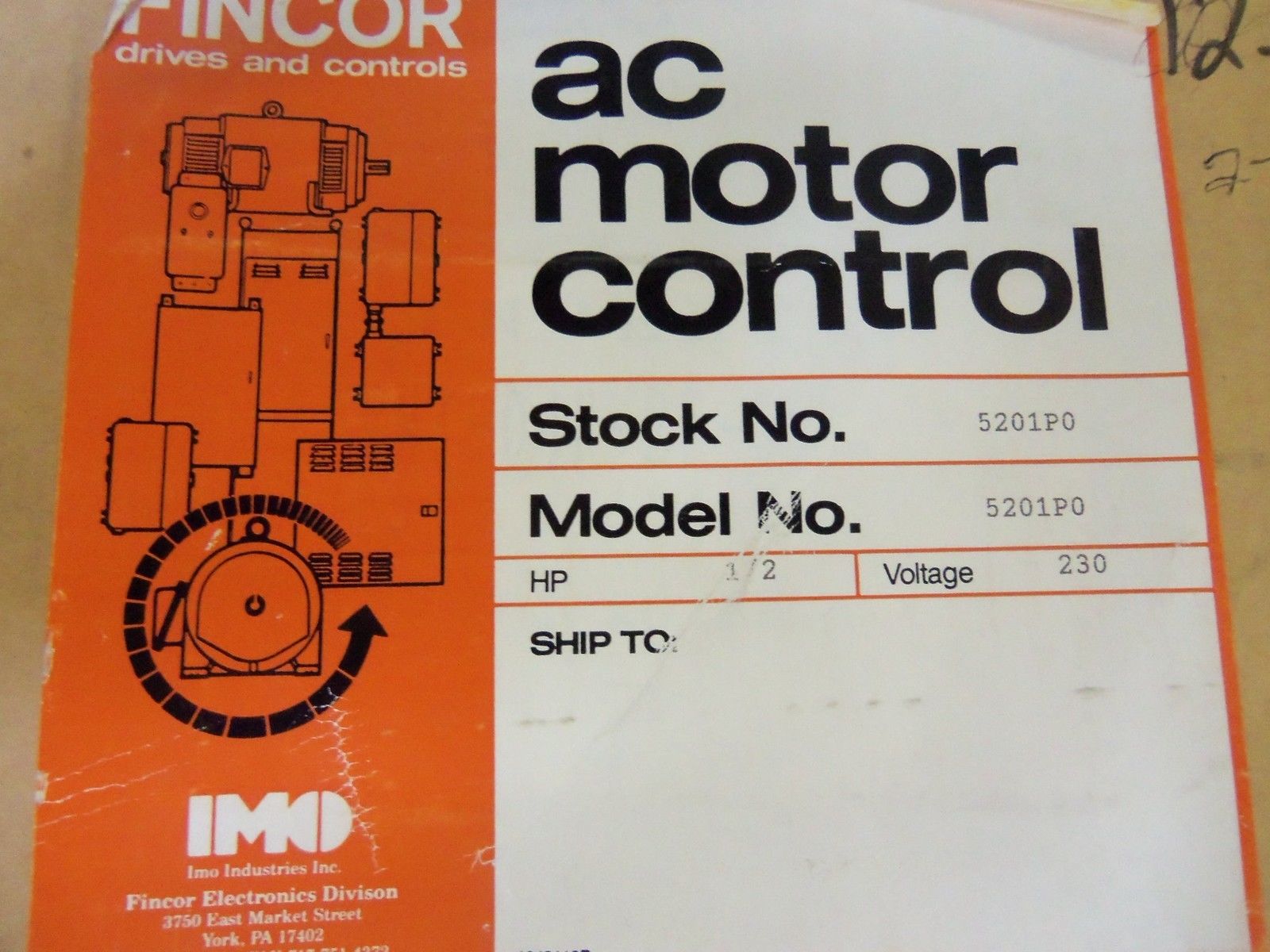 FINCOR 5201P0 DRIVE MOTOR CONTROL NSMP