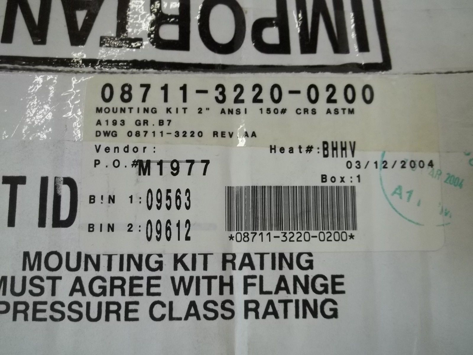 FISHER ROSEMOUNT 08711-3220-0200 MOUNTING KIT *NEW IN BOX*
