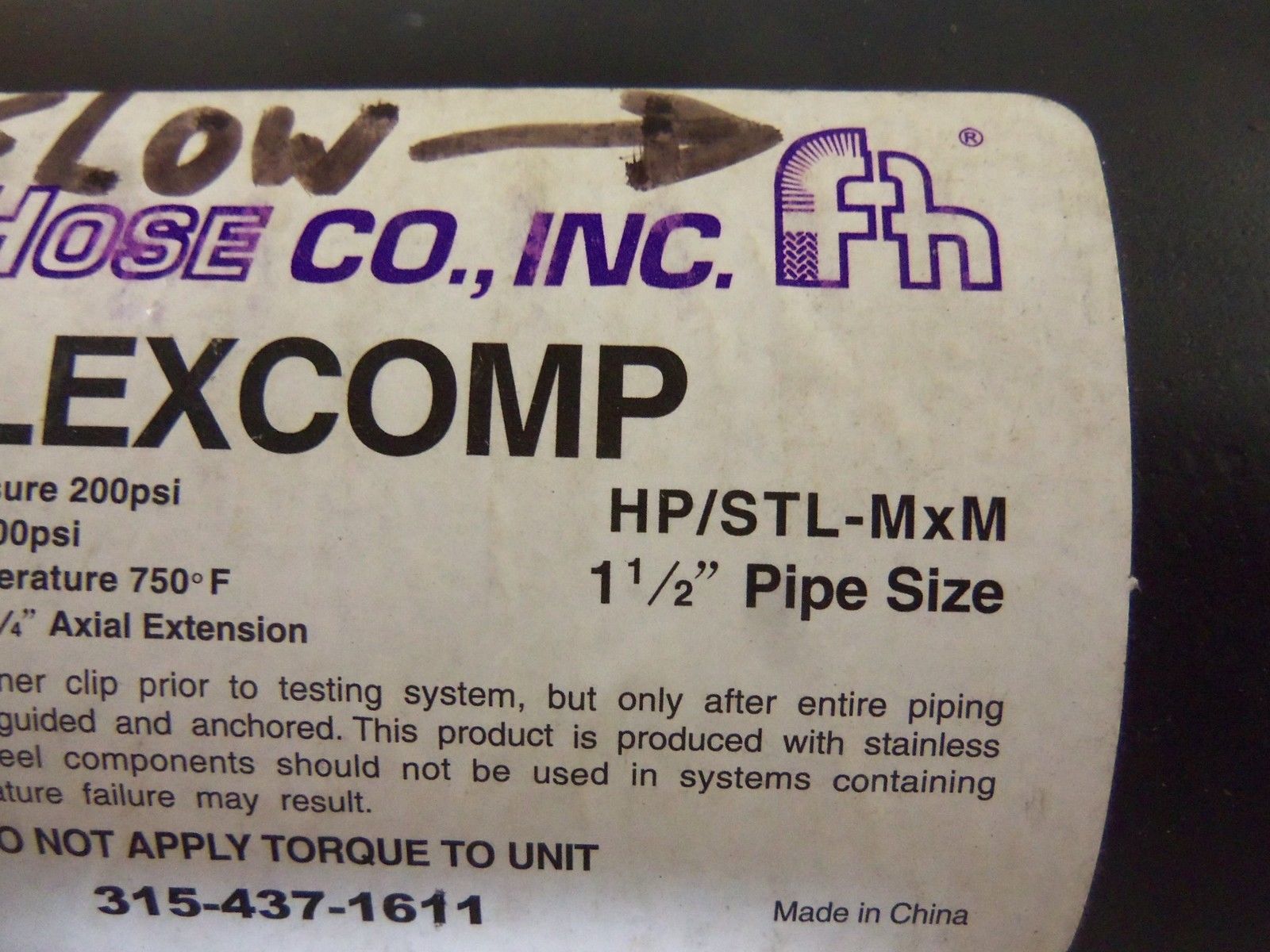 FLEX-HOSE HP/STLMXM VALVE UNMP