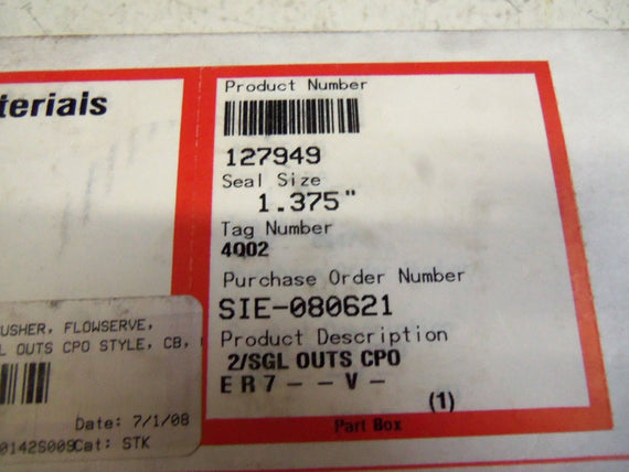 FLOWSERVE 127949 SEAL 4Q02 *NEW IN BOX*