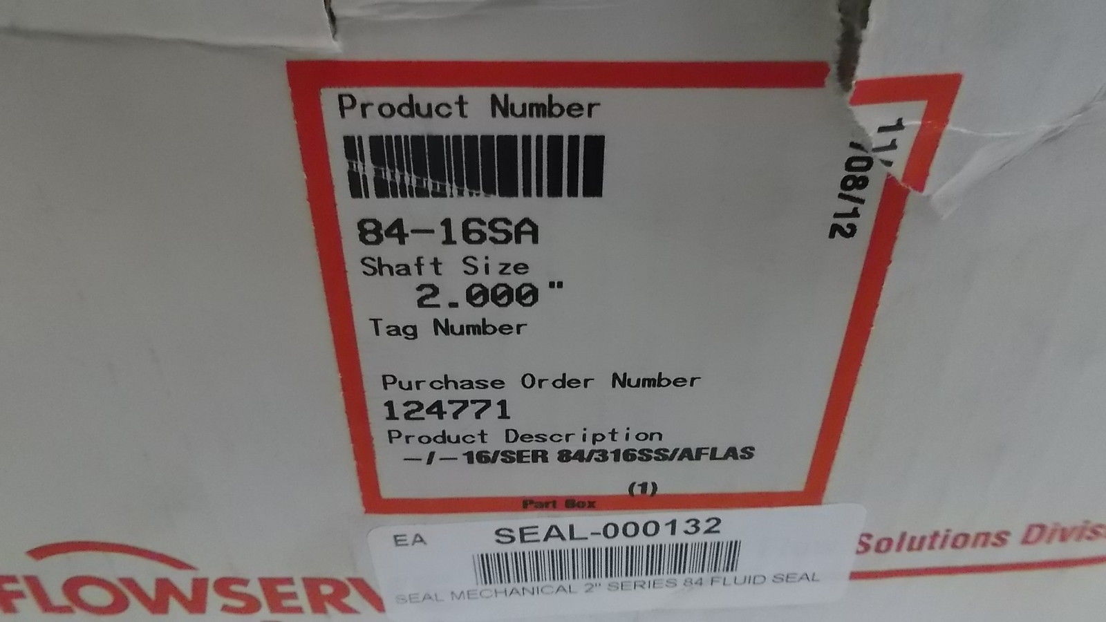 FLOW SERVE FLUID SEAL 84-16SA NSNP INBOX