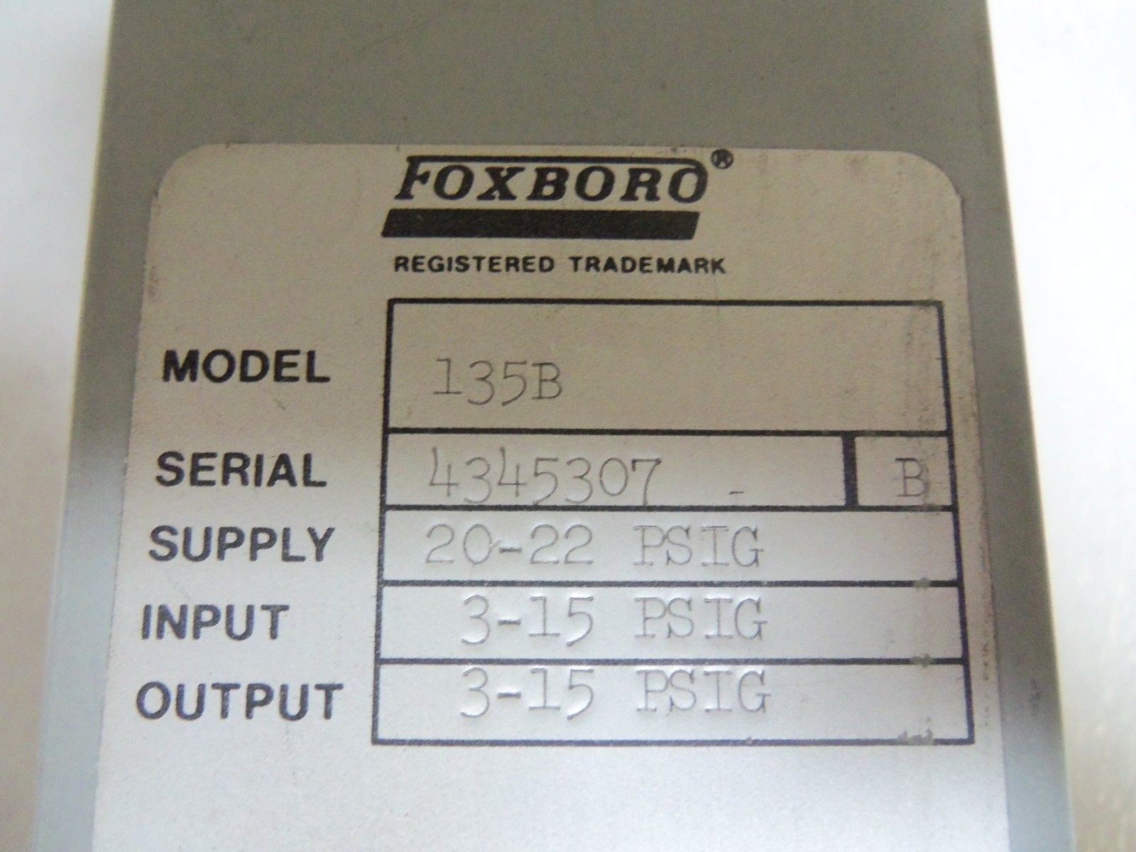 FOXBORO 135B CONSOTROL MAN LOAD UNMP