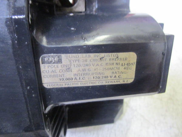 FPE 2B100 CIRCUIT BREAKER 120 / 240VAC UNMP