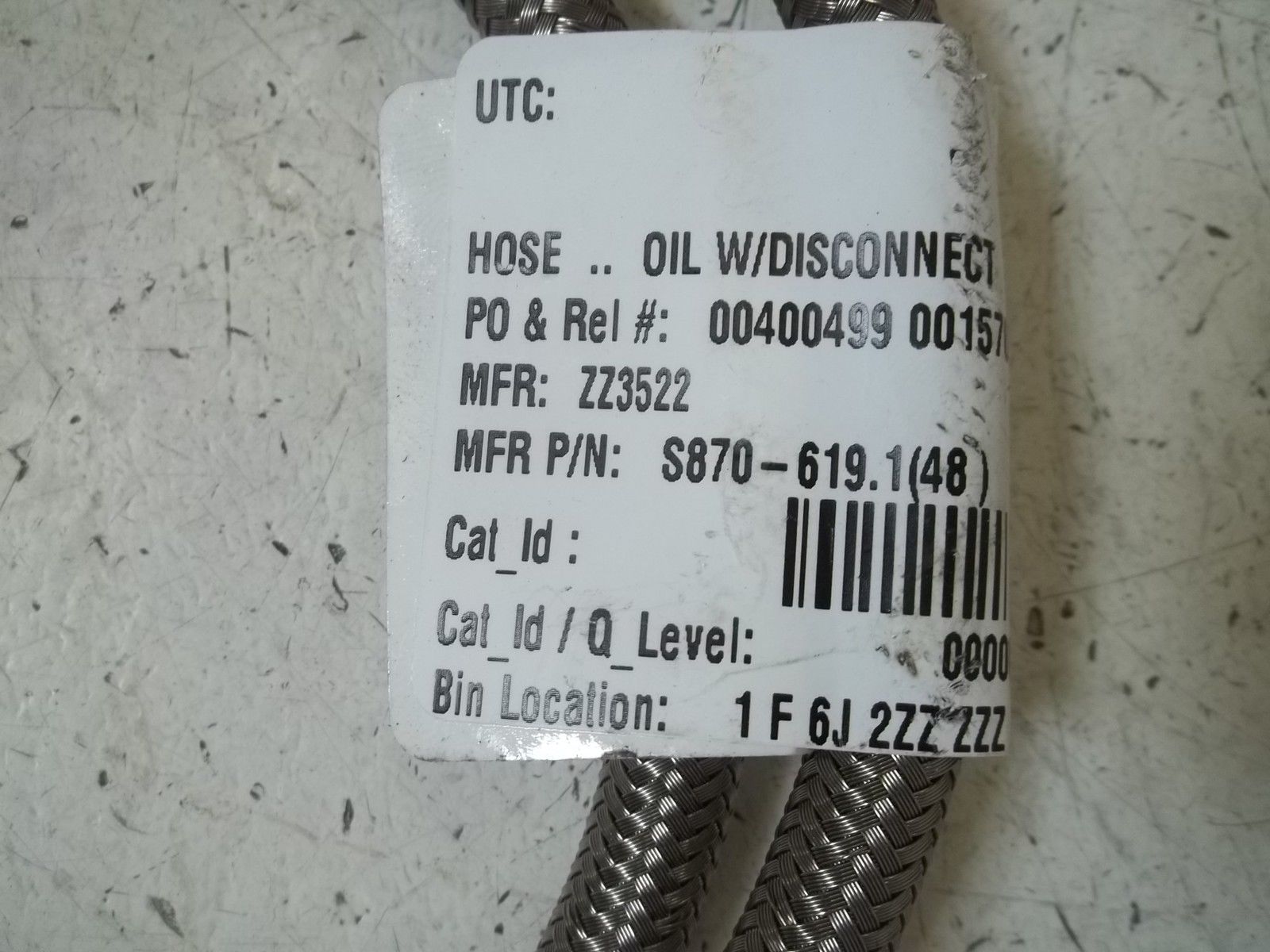 FPS 9061-0001-4 OIL HOSE ASSY. UNMP