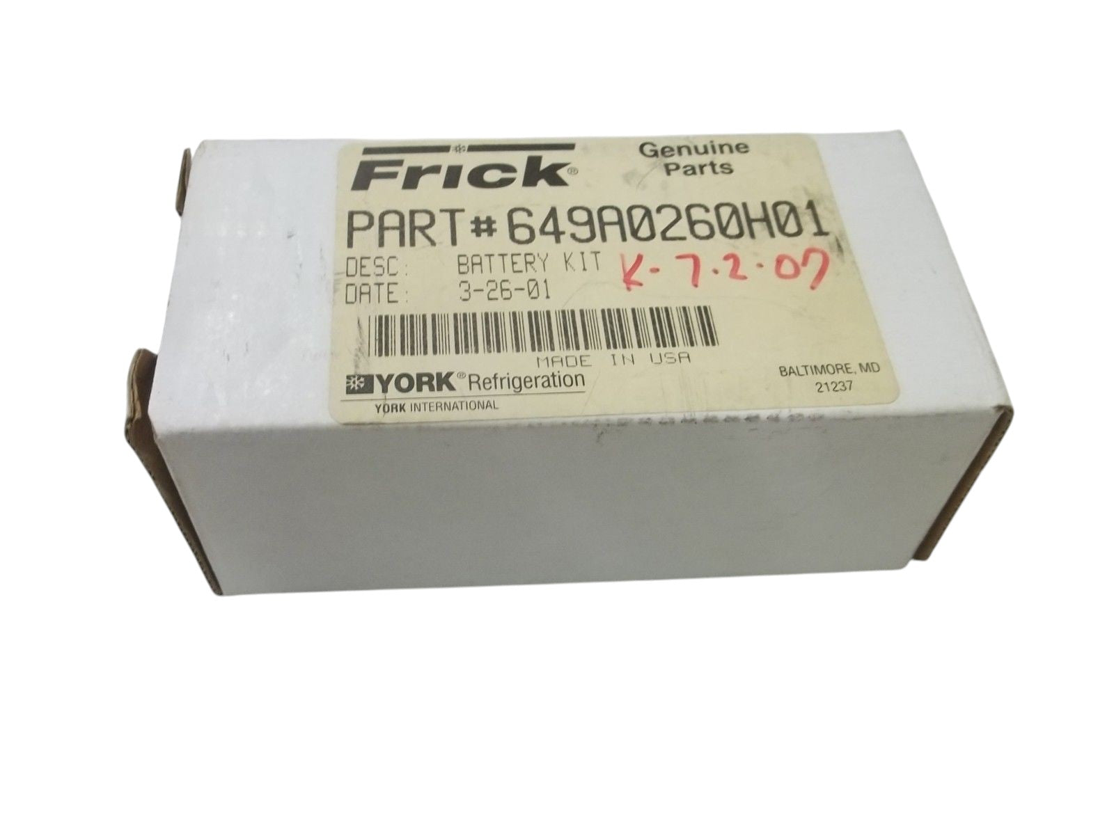 FRICK 649A0260H01 BATTERY KIT NSMP