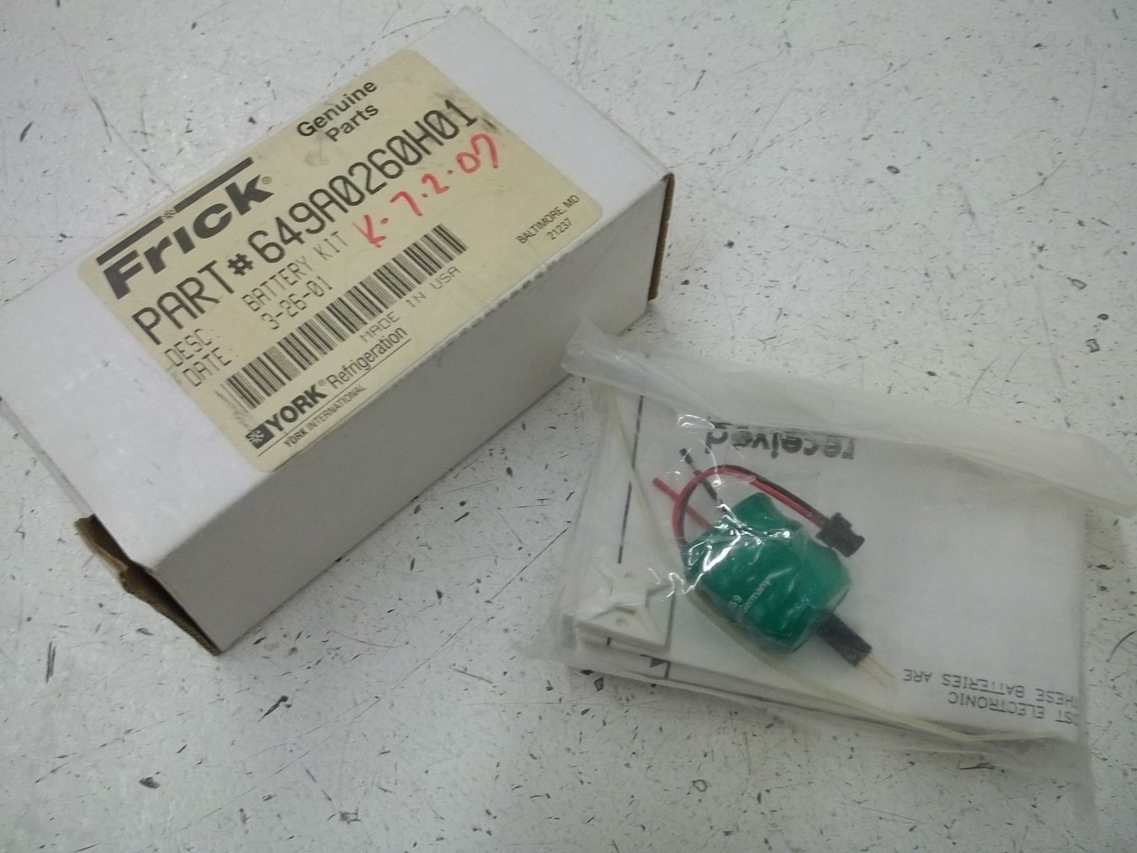 FRICK 649A0260H01 BATTERY KIT NSMP