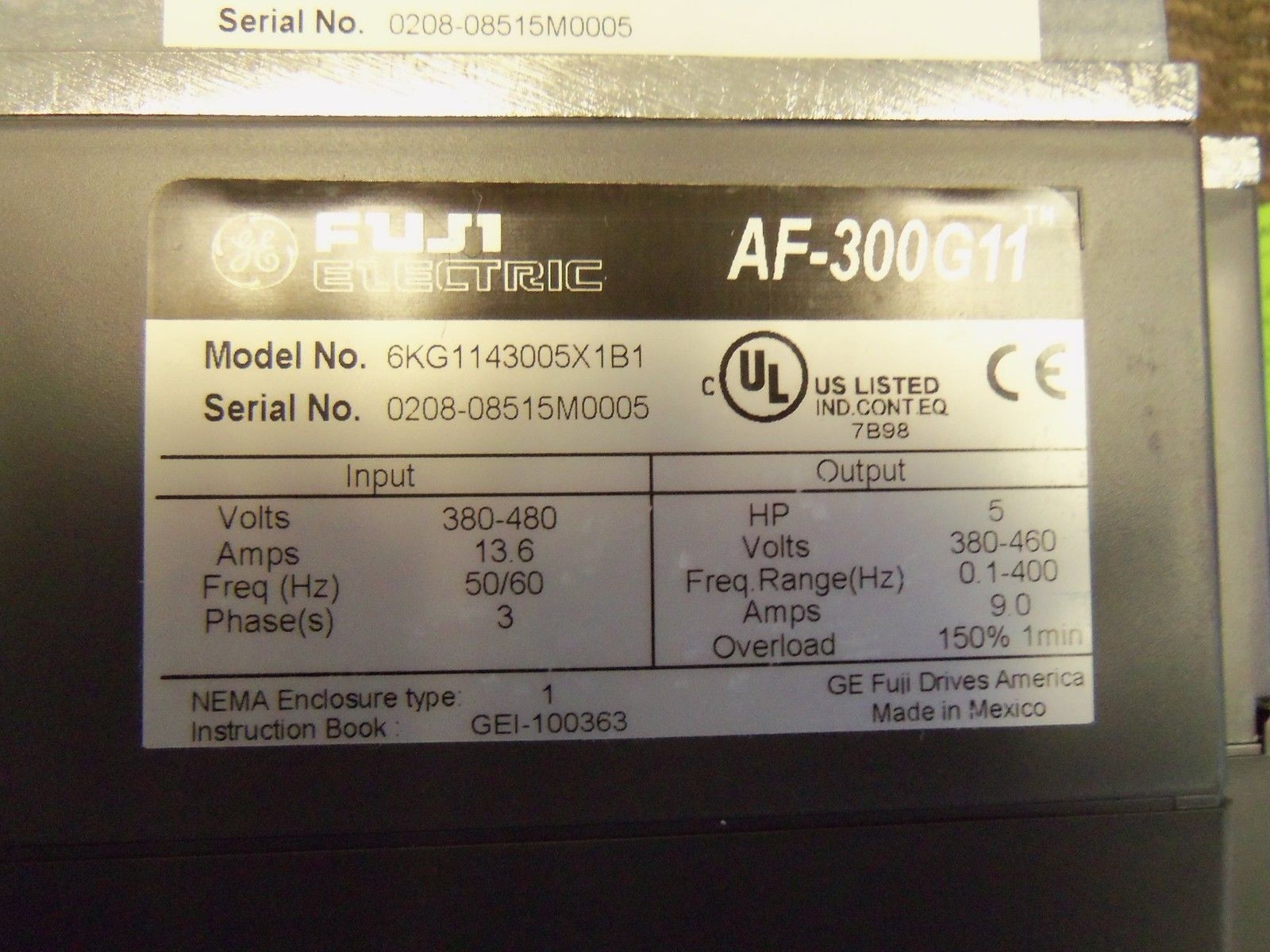 FUJI ELECTRIC 6KG1143005X1B1 NSNP