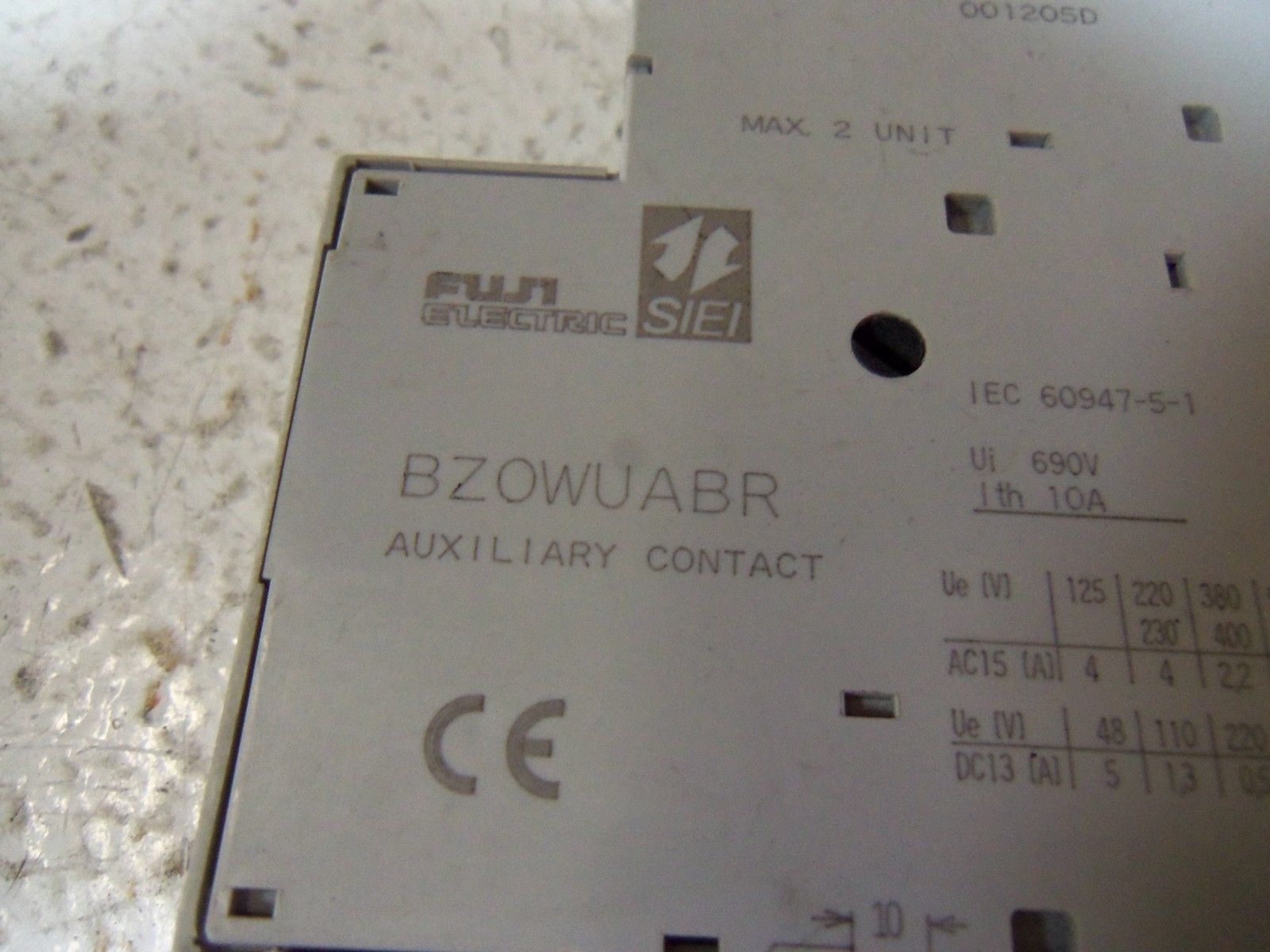FUJI ELECTRIC AUXILIARY CONTCT BZ0WUABR UNMP