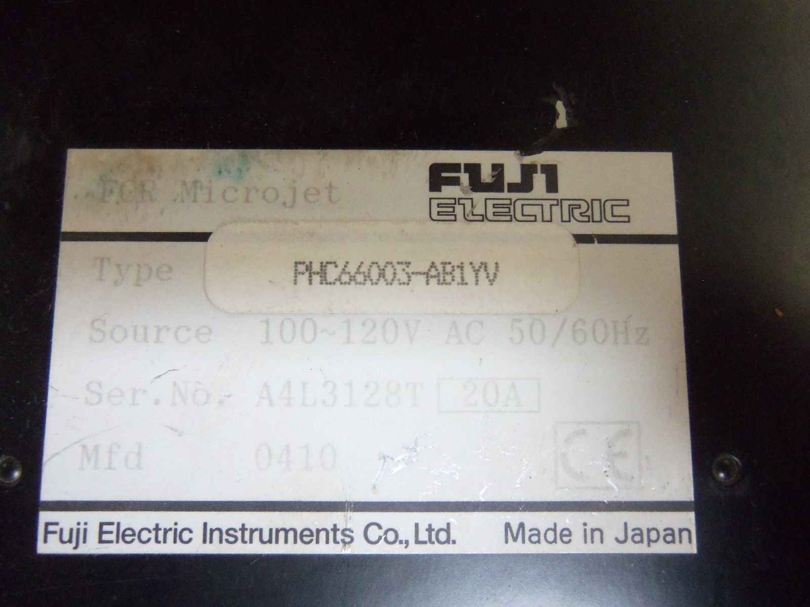 FUJI PHC66003-AB1YV PHC SERIES STRIP CHART RECORDER *USED*
