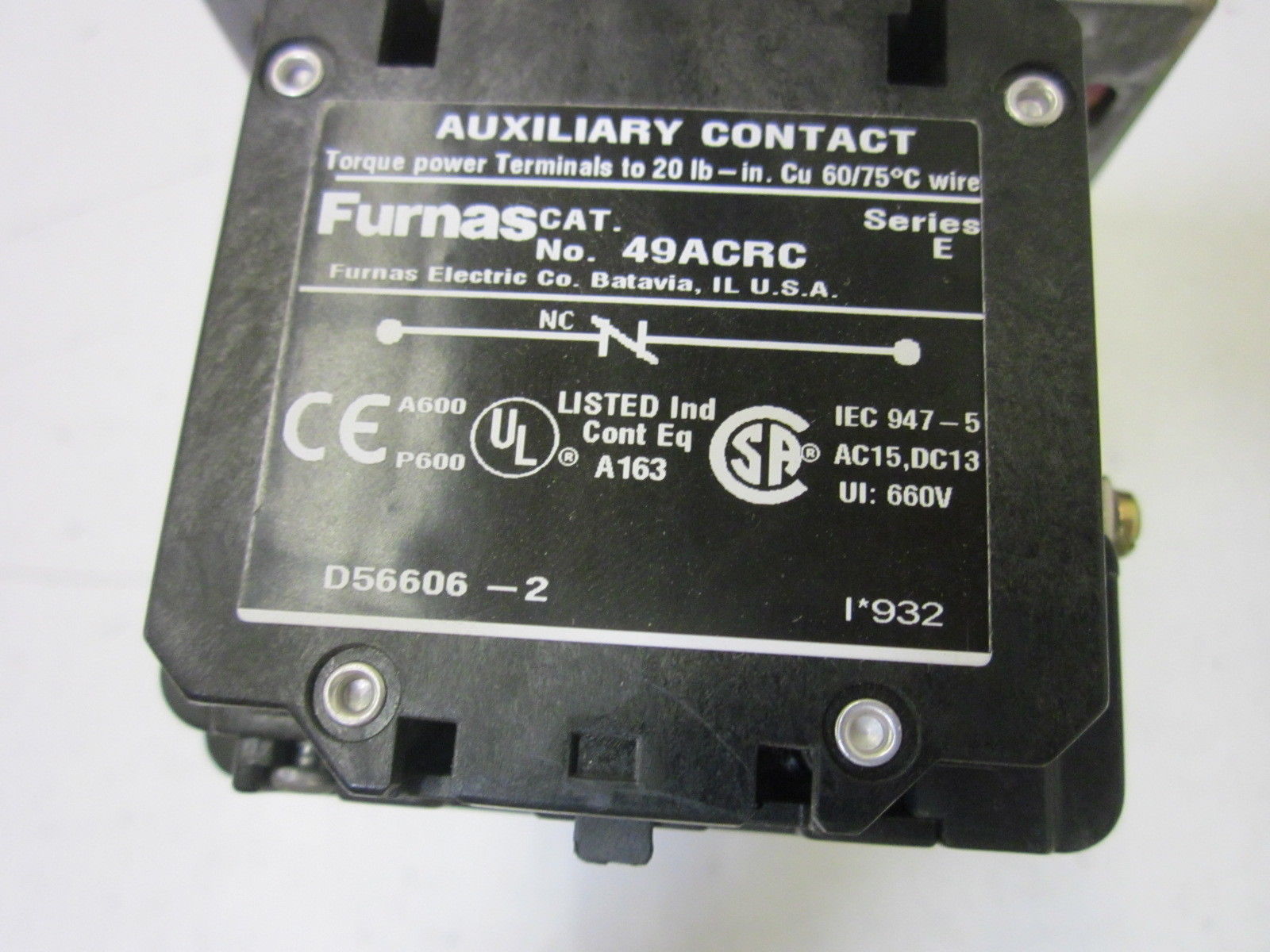 FURNAS 44CF41DF WITH 49ACRC 110-120V UNMP