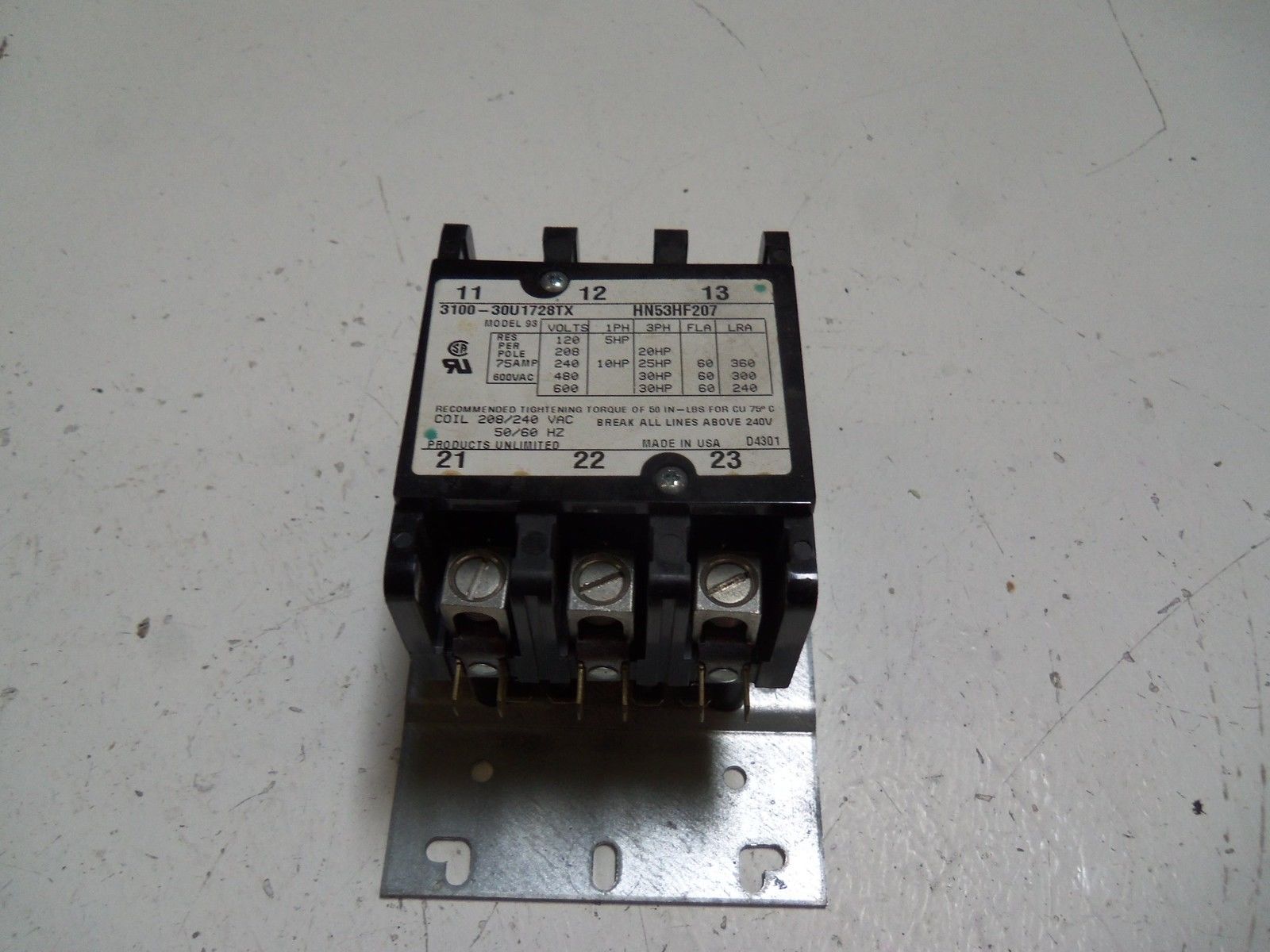 FURNAS HN-53HF-207 3-POLE CONTACTOR NSMP