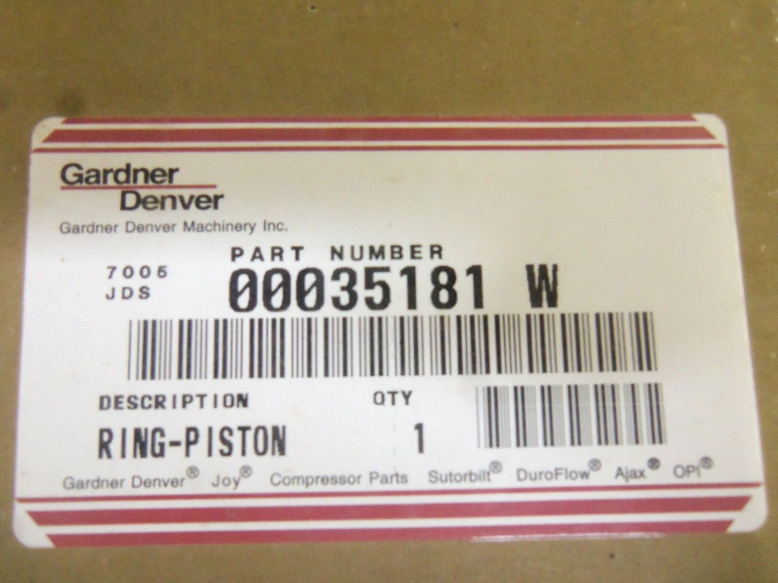 GARDNER DENVER 00035181W PISTON RING NSMP