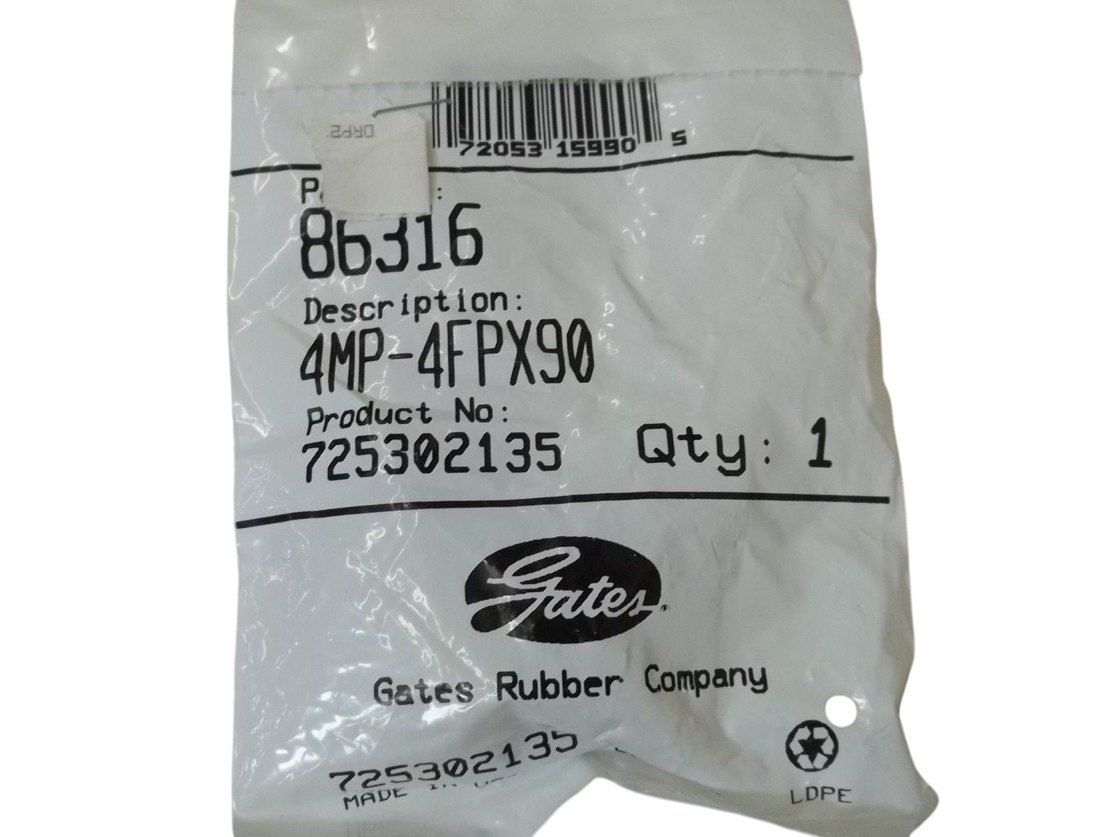 GATES 4MP-4FPX90 MALE PIPE NSMP