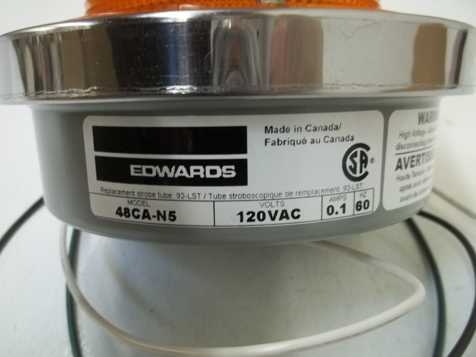 GE 48CA-N5 120VAC LIGHT DUTY FLASHING STROBE AMBER *NEW IN BOX*