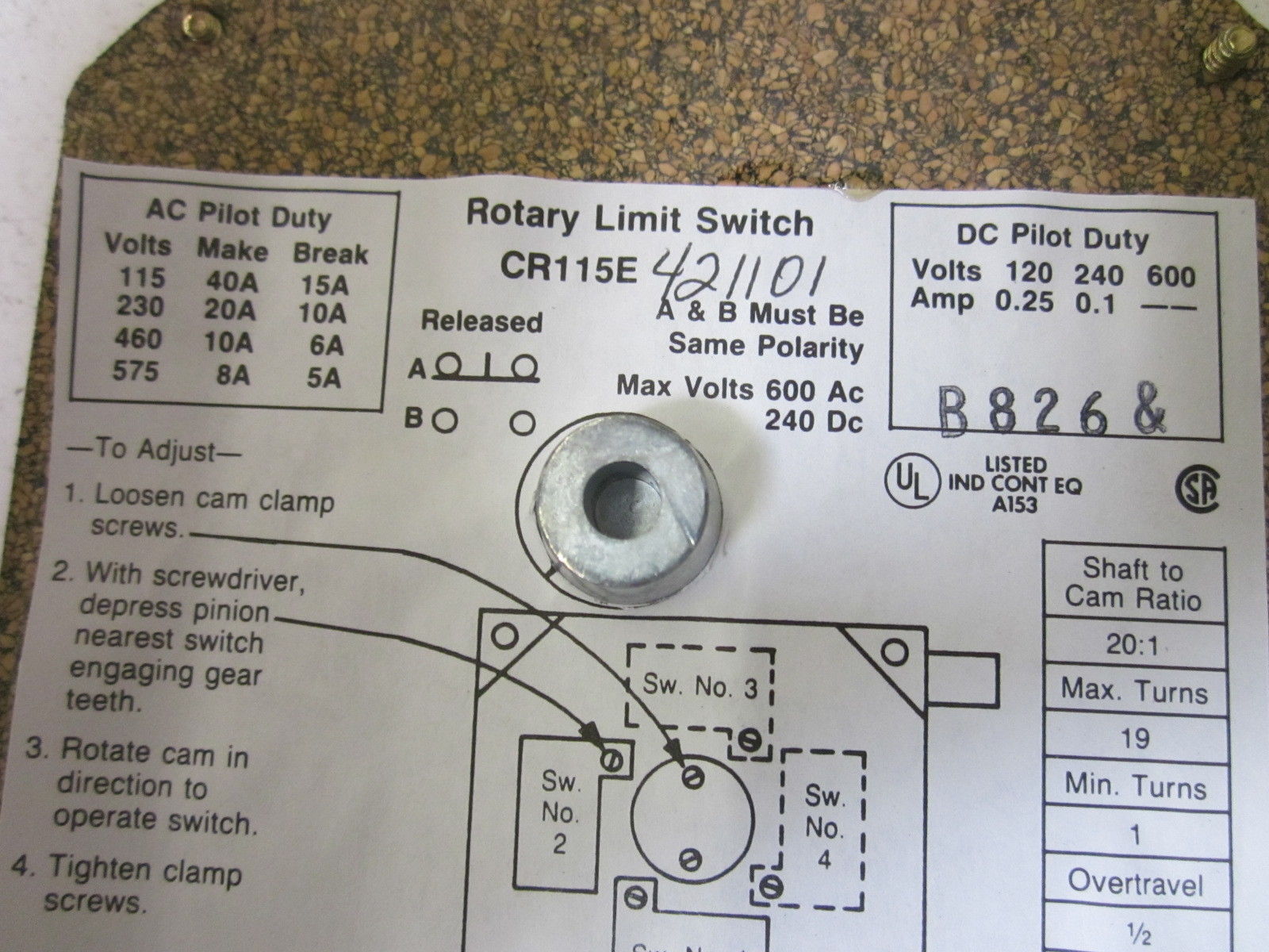GE CONTROLS CR1415E/421101 NSNP