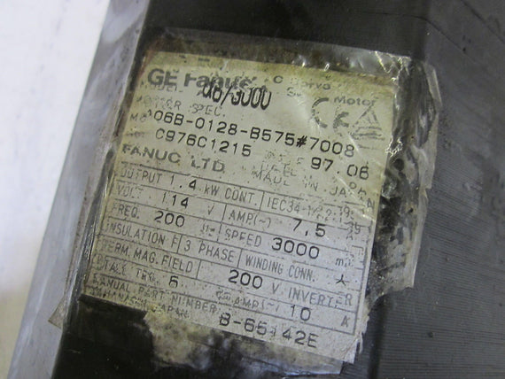 GE FANUC A06B-0128-B575#7008 AC SERVO MOTOR *USED*