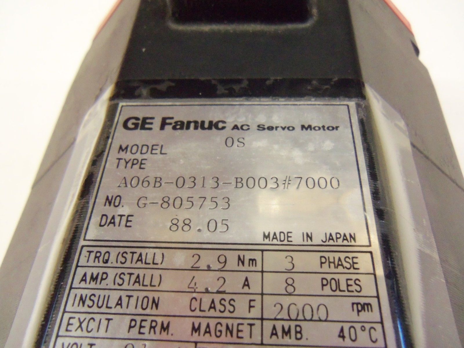 GE FANUC A06B-0313-B003#7000 SERVO MOTOR UNMP