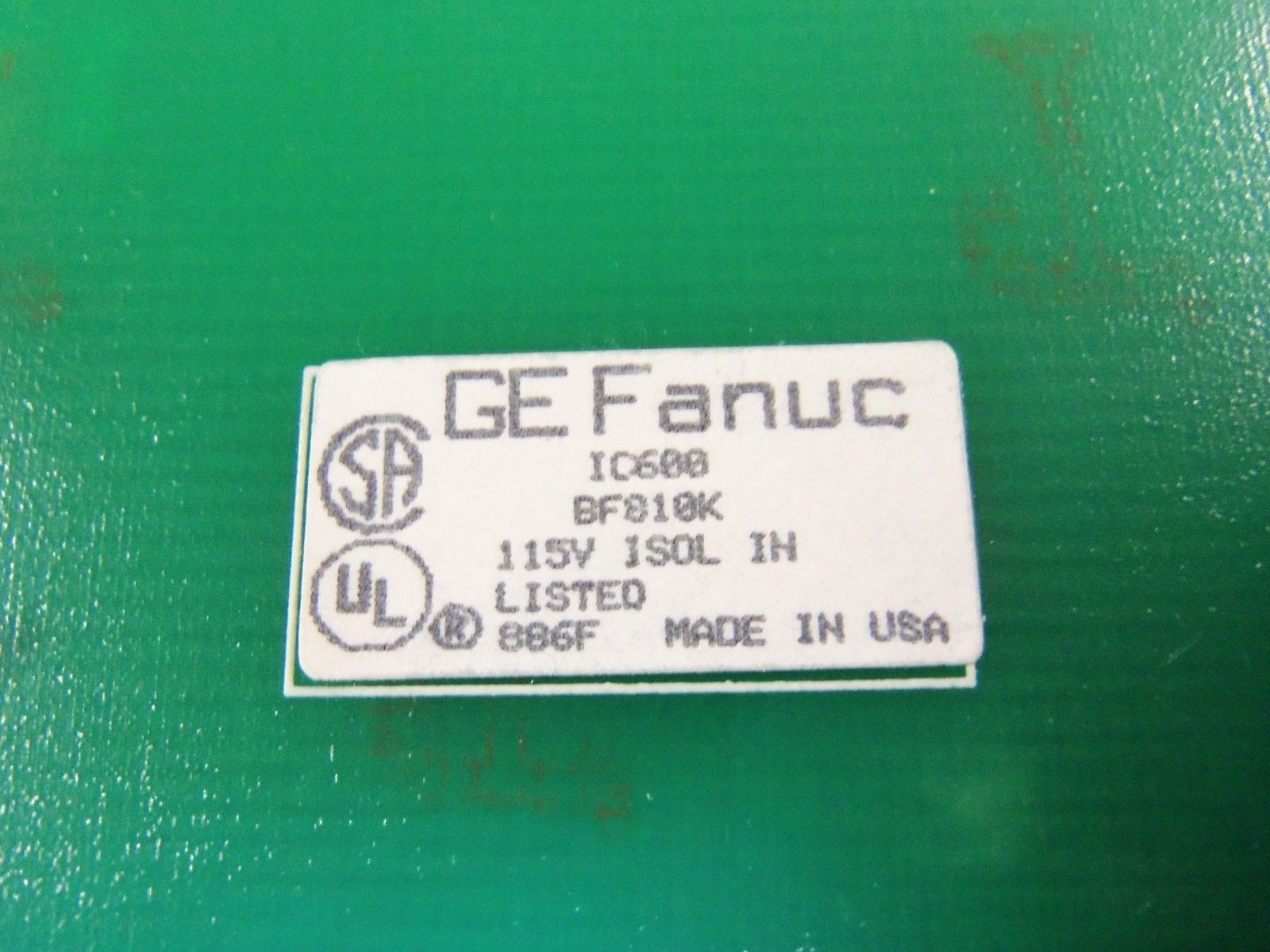 GE FANUC IC600BF810K INPUT MODULE UNMP