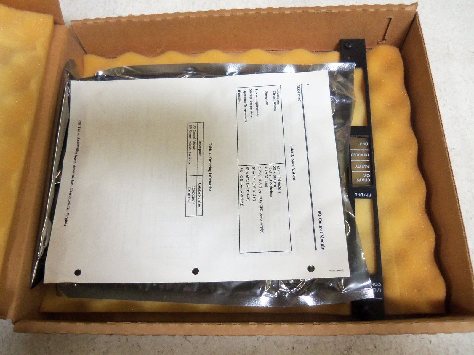 GE FANUC IC600CB527M CONTROL MODULE NSMP