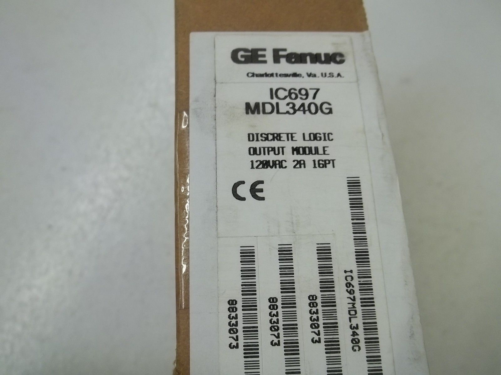 GE FANUC IC697MDL340G DISCRETE LOGIC OUTPUT MODULE 120VAC 2A 16PT FACTORY SEAL