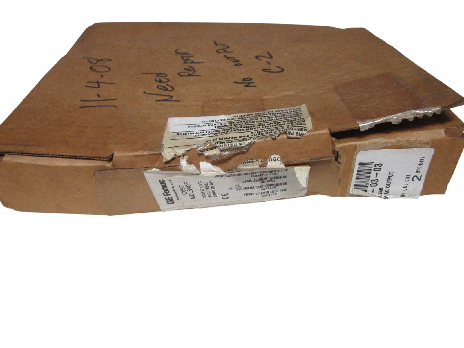 GE FANUC IC697MDL340F 120VAC DISCRETE LOGIC OUTPUT MODULE UNMP