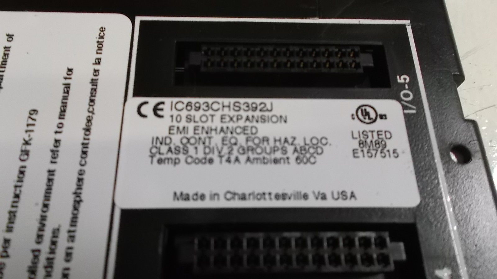 G.E FANUC SLOT EXPANSION IC693CHS92J UNMP
