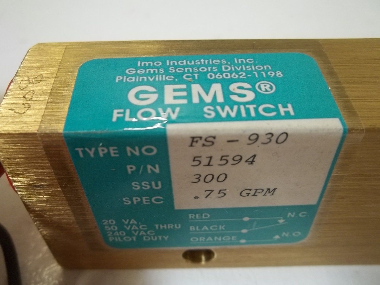 GEMS 51594 FLOW SWITCH SENSOR NSMP