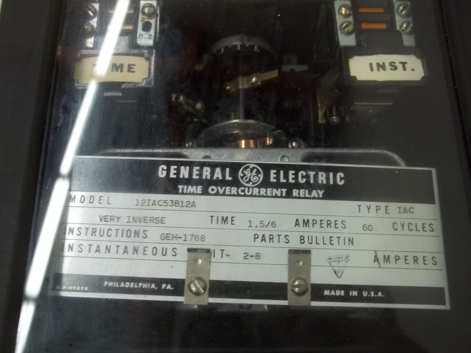 GENERAL ELECTRIC 12IAC53B12A TIME OVERCURRENT RELAY NSNP