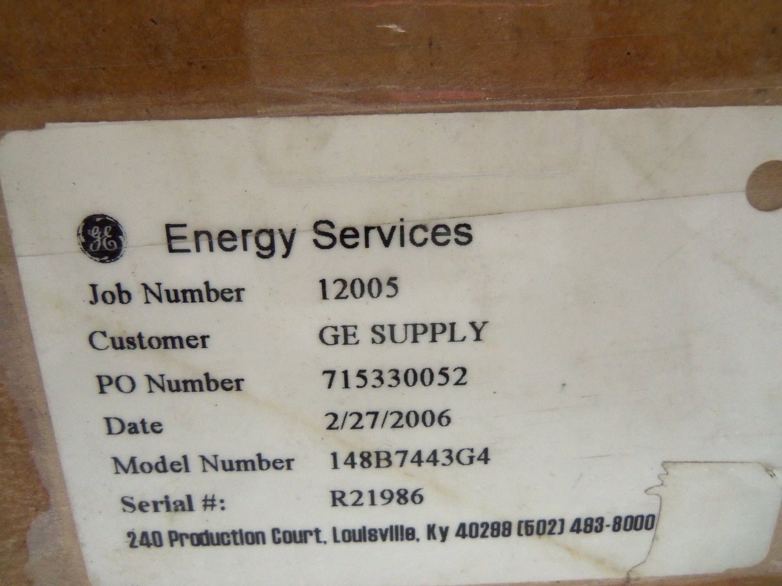 GENERAL ELECTRIC 148B7443G4  UNMP
