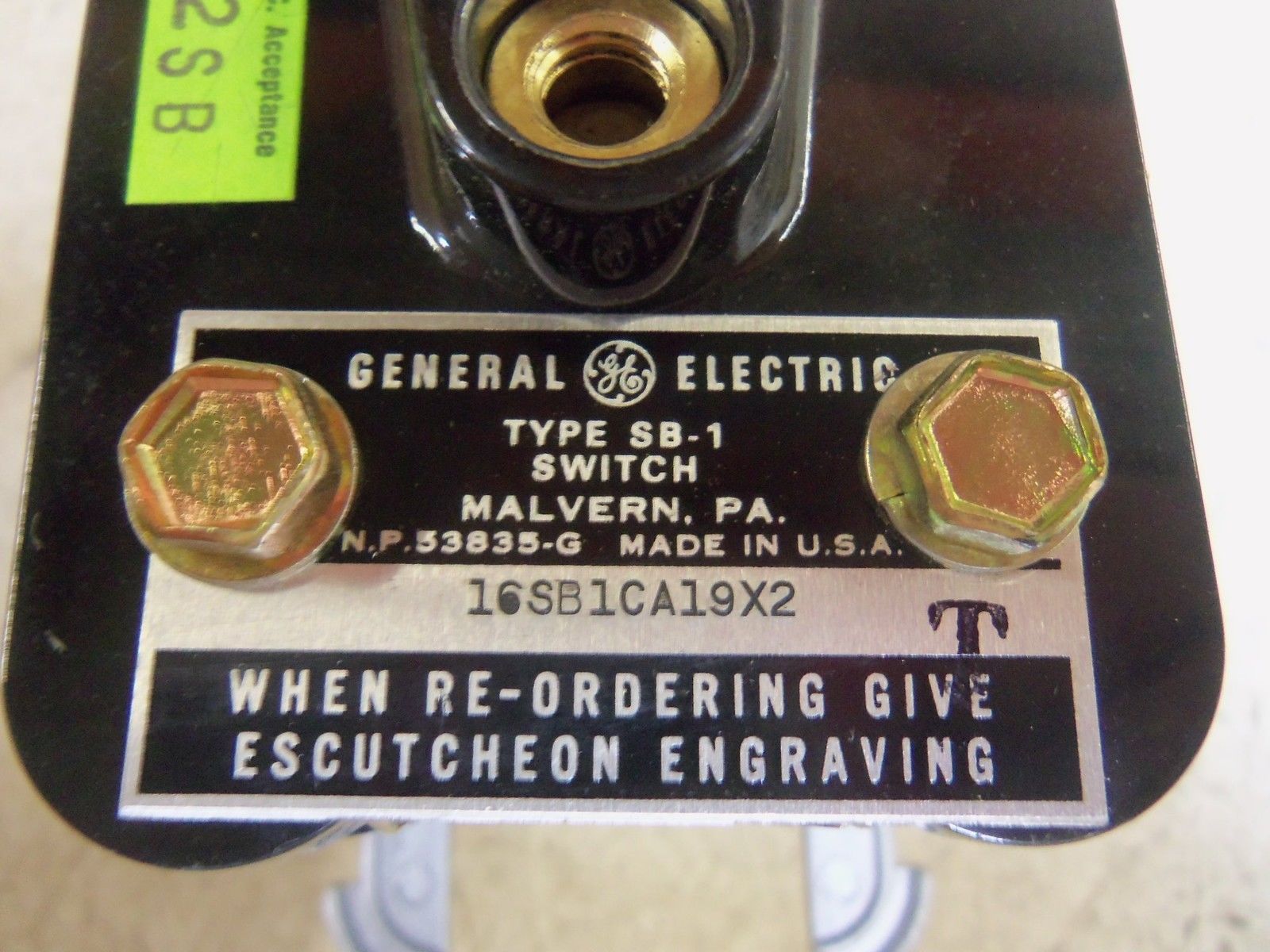 GENERAL ELECTRIC 16SB1CA19X2 SWITCH UNMP