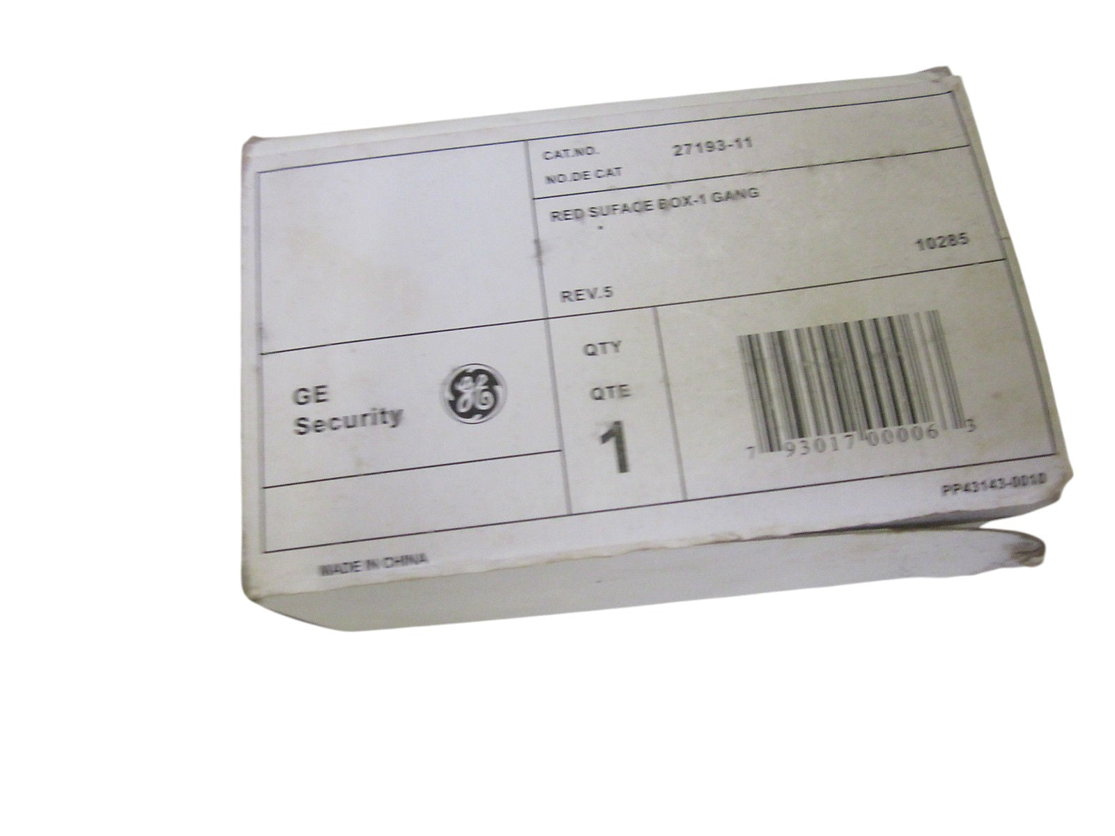 GENERAL ELECTRIC 27193-11 FIRE ALARM RED SURFACE MOUNT NSMP