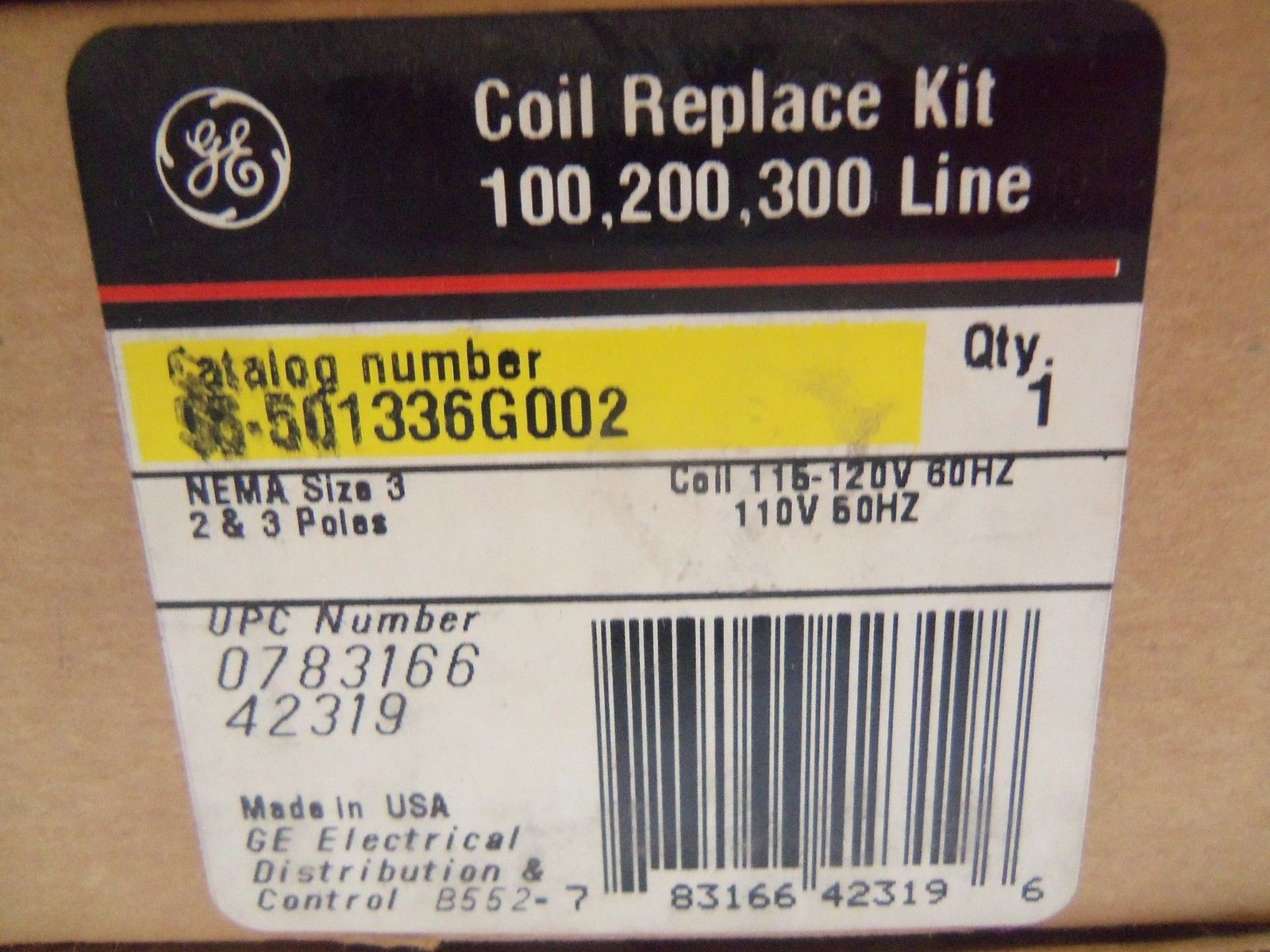 GENERAL ELECTRIC 55501336G002 COIL 115-120V NSMP