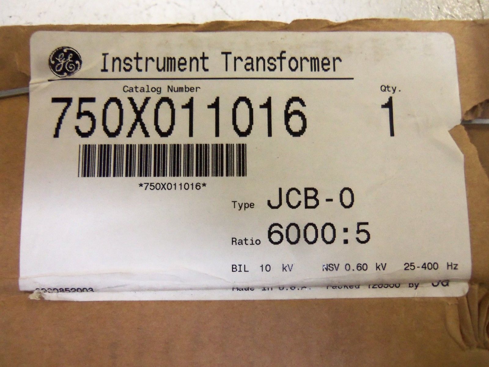 GENERAL ELECTRIC 750X011016 TRANSFORMER NSMP