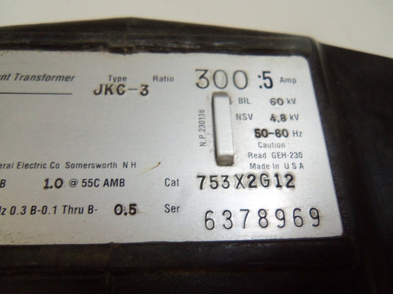 GENERAL ELECTRIC 753X2G12 CURRENT TRANSFORMER UNMP