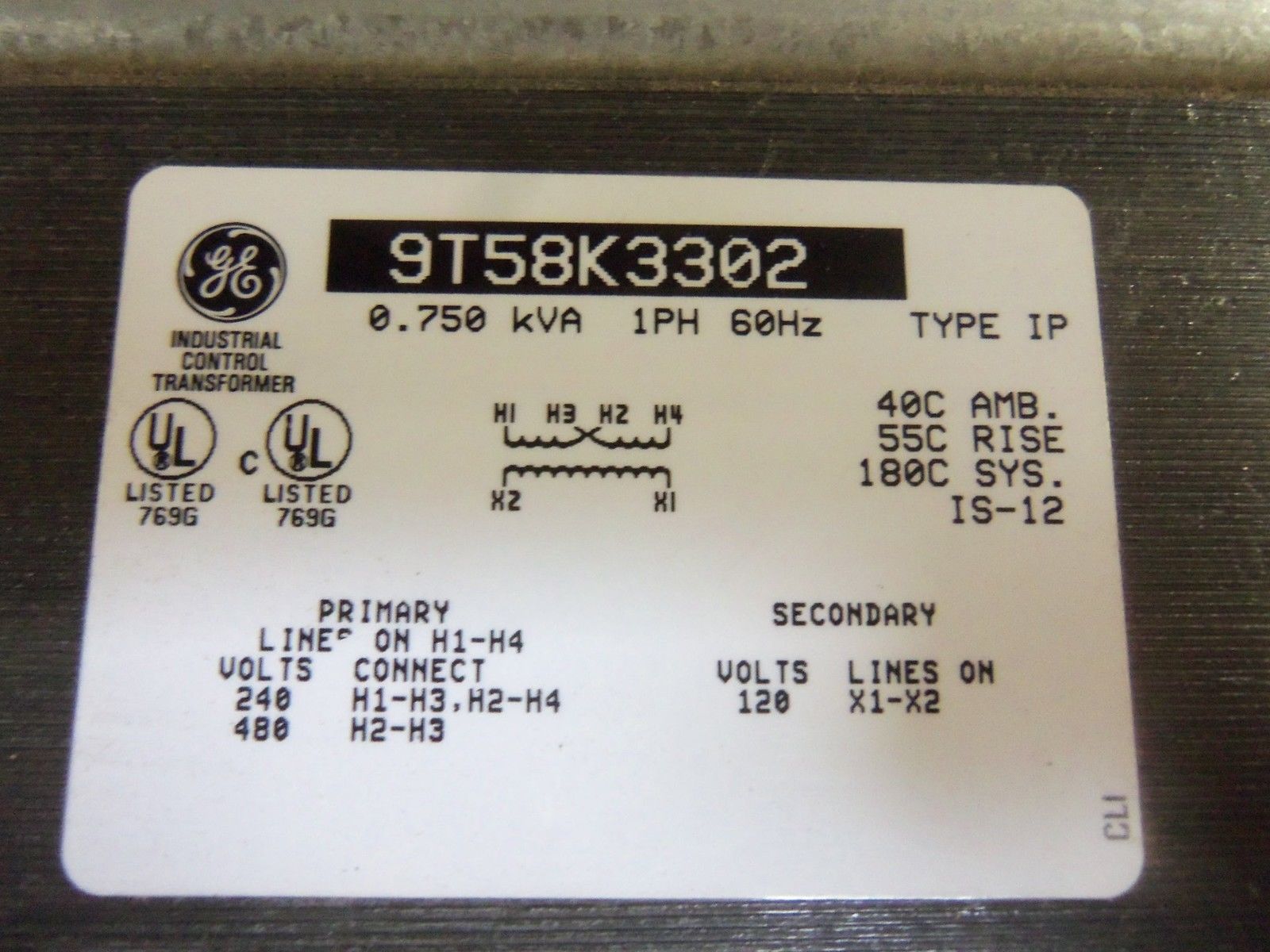GENERAL ELECTRIC 9T58K3302 TRANSFORMER UNMP