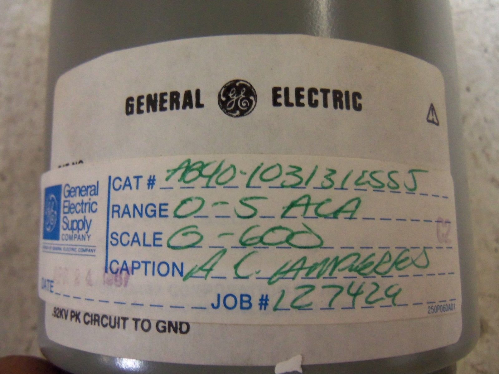 GENERAL ELECTRIC AB40-103131-LSSJ PANEL METER UNMP