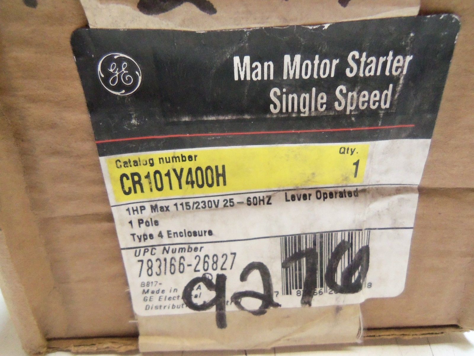GENERAL ELECTRIC CR101Y400H STARTER *FACTORY SEALED*