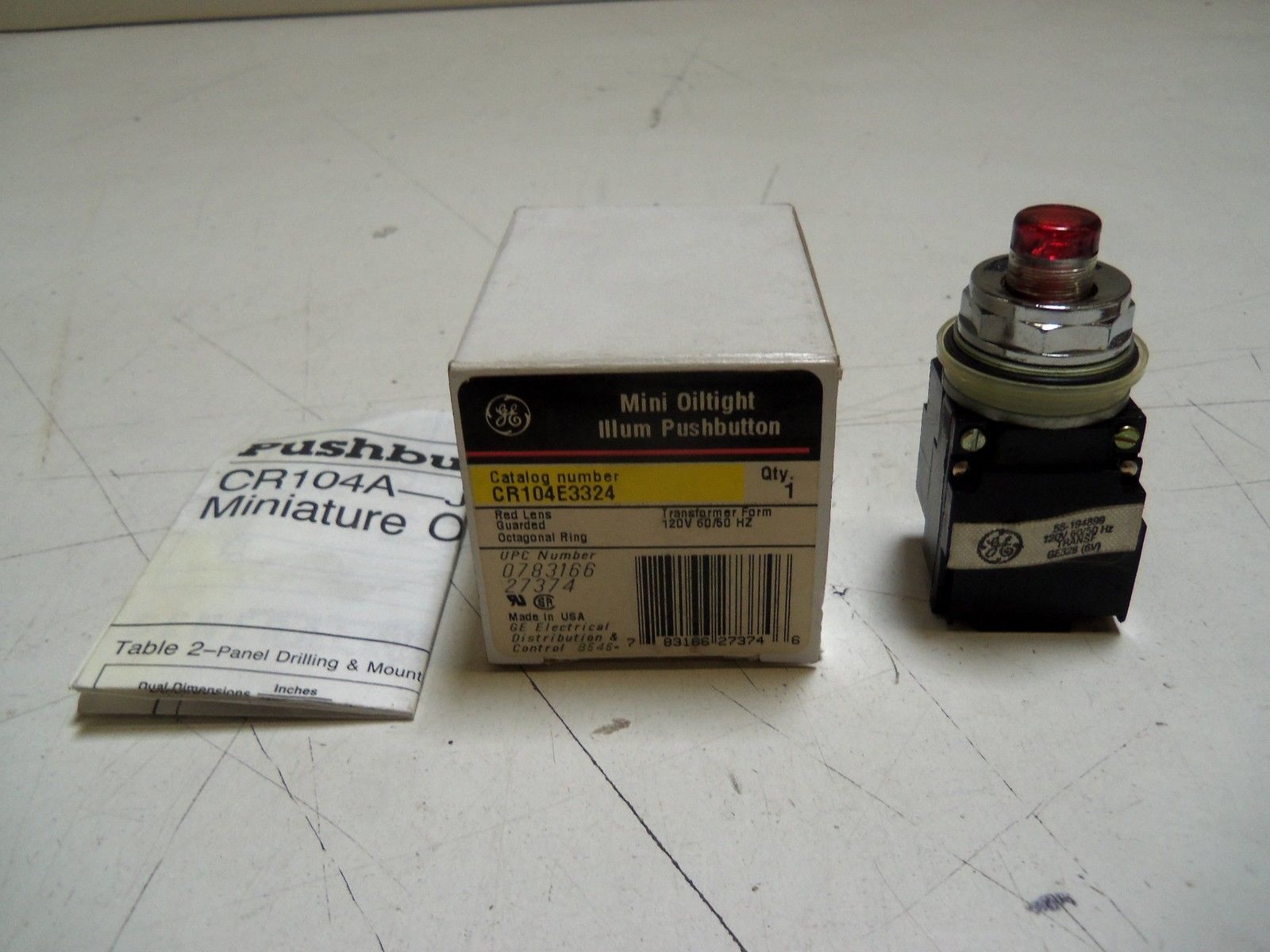 GENERAL ELECTRIC CR104E3324 PUSHBUTTON NSMP