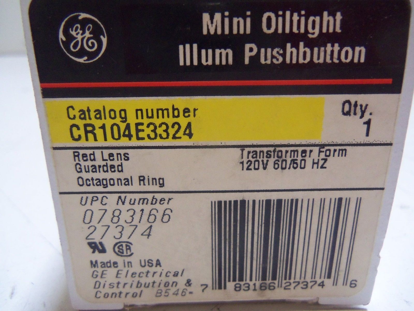 GENERAL ELECTRIC CR104E3324 PUSHBUTTON NSMP