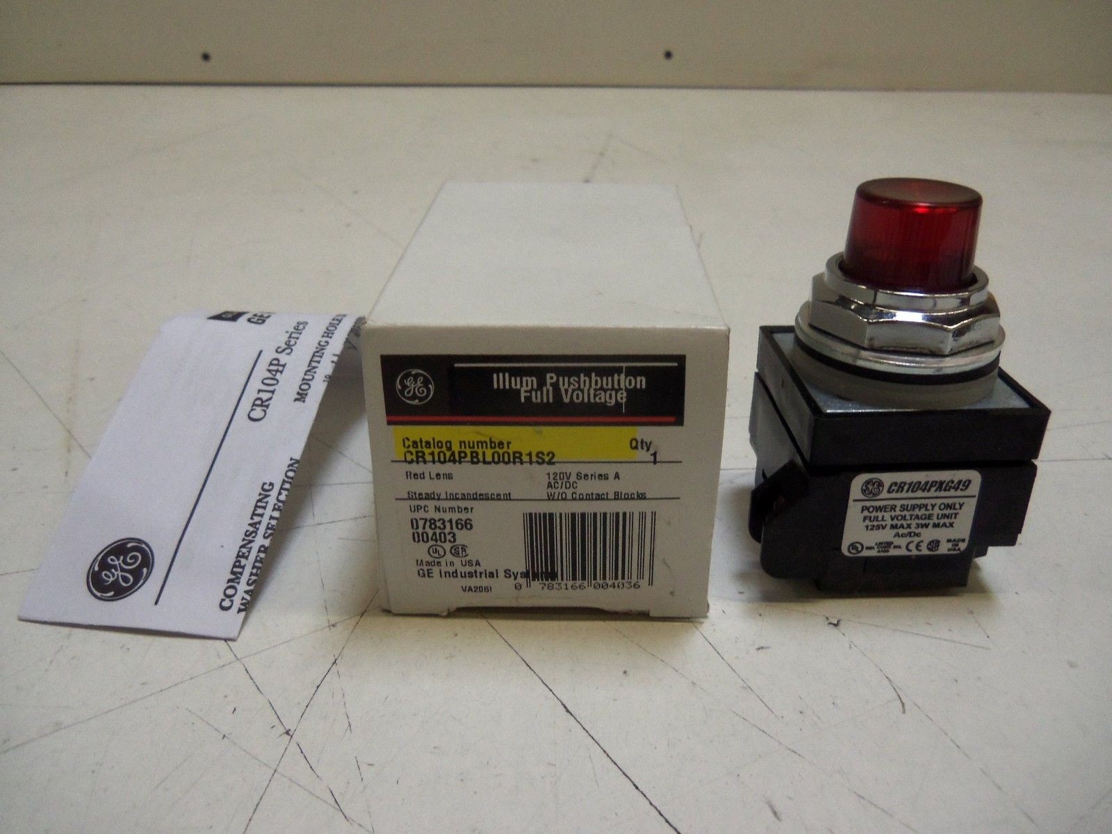 GENERAL ELECTRIC CR104PBL00R1S2 PUSHBUTTON NSMP