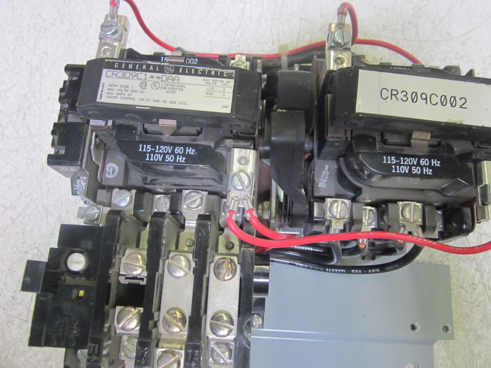 GENERAL ELECTRIC CR309C1DAA 115-120V MOTOR CONTROL STARTER(AS PICTURED) UNMP