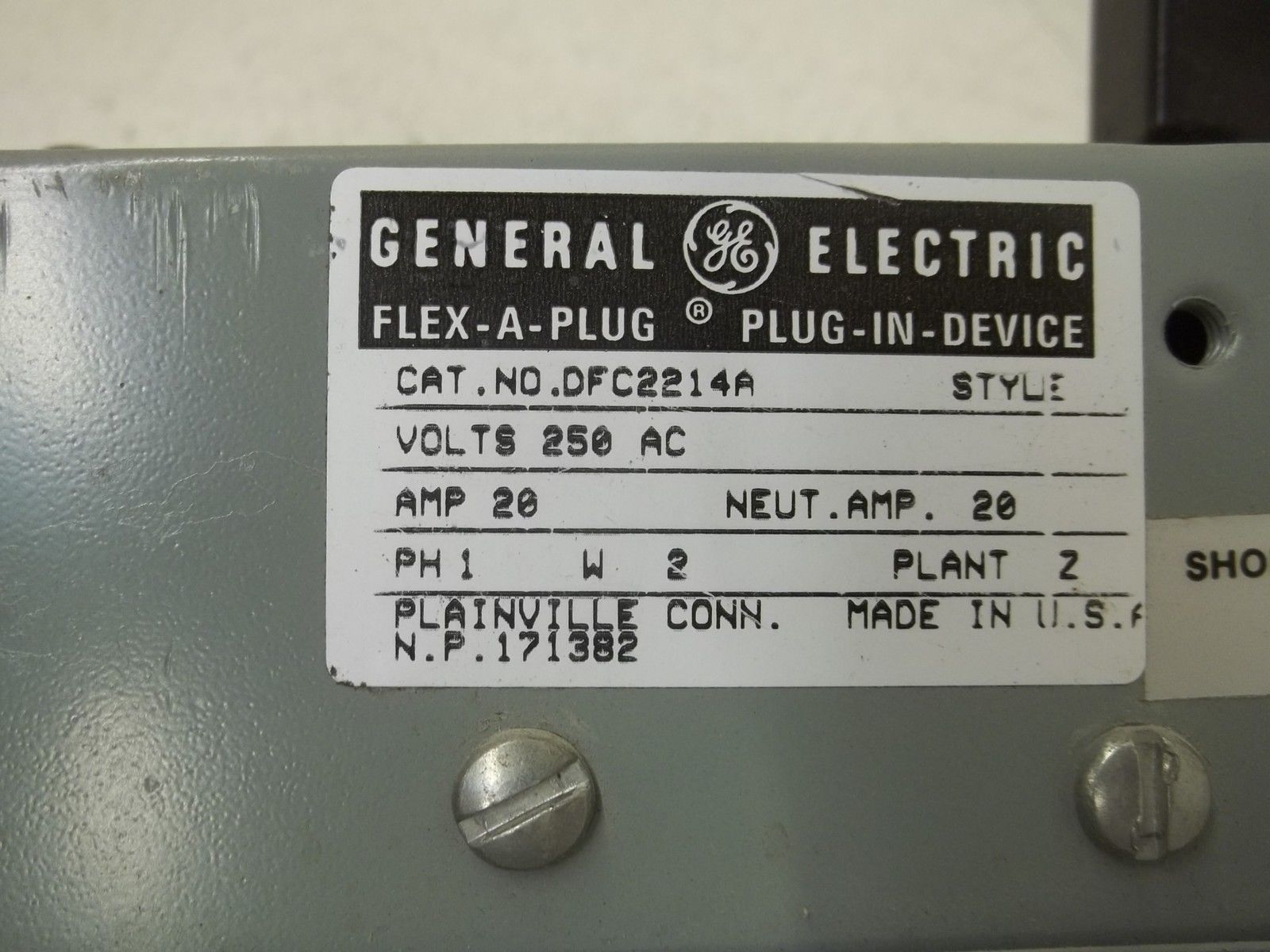 GENERAL ELECTRIC DFC2214A 250VAC UNMP