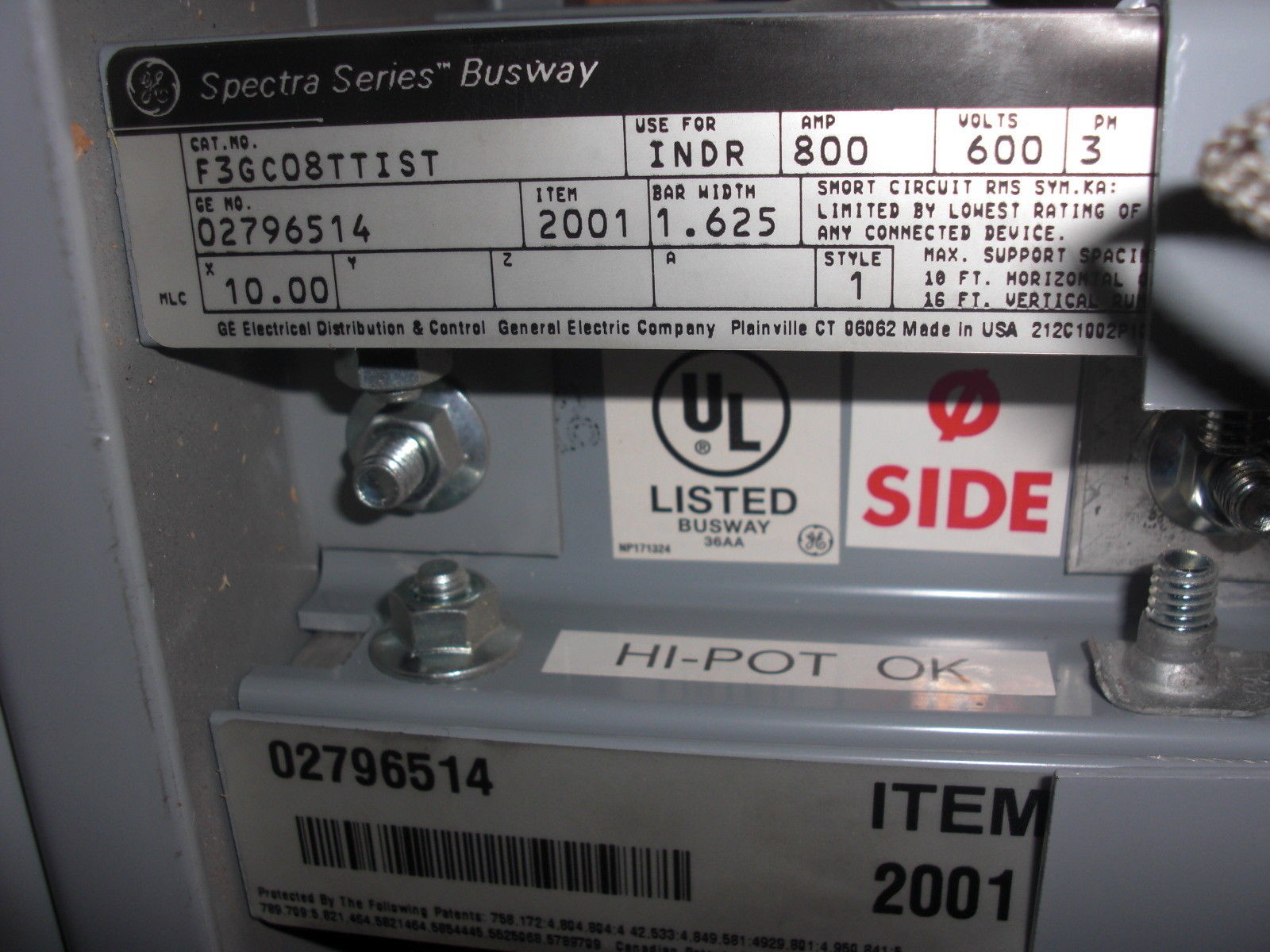 GENERAL ELECTRIC F3GC08TTIST NSNP